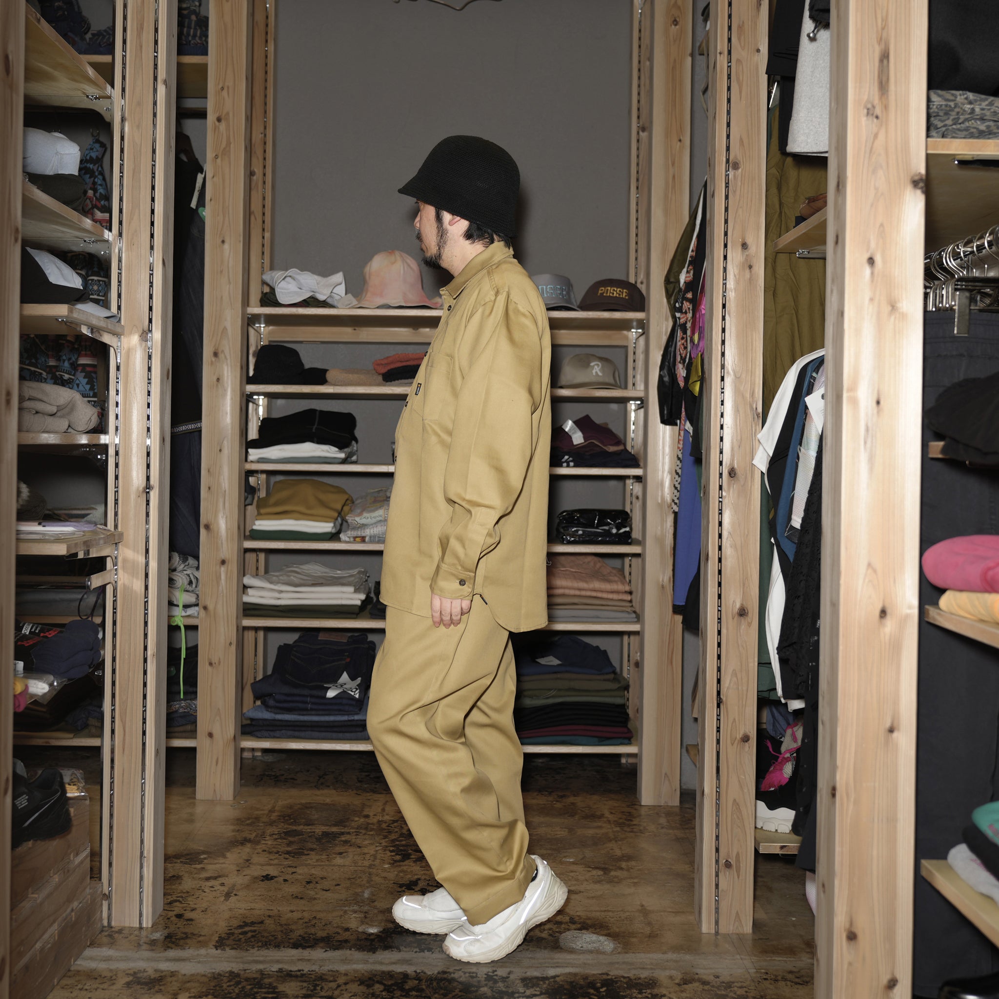 ve2024ss02B | CAMICIA UFFICIO LIMITED FABRIC | Color:Nato Kaki【VECCHI_ベッチ】