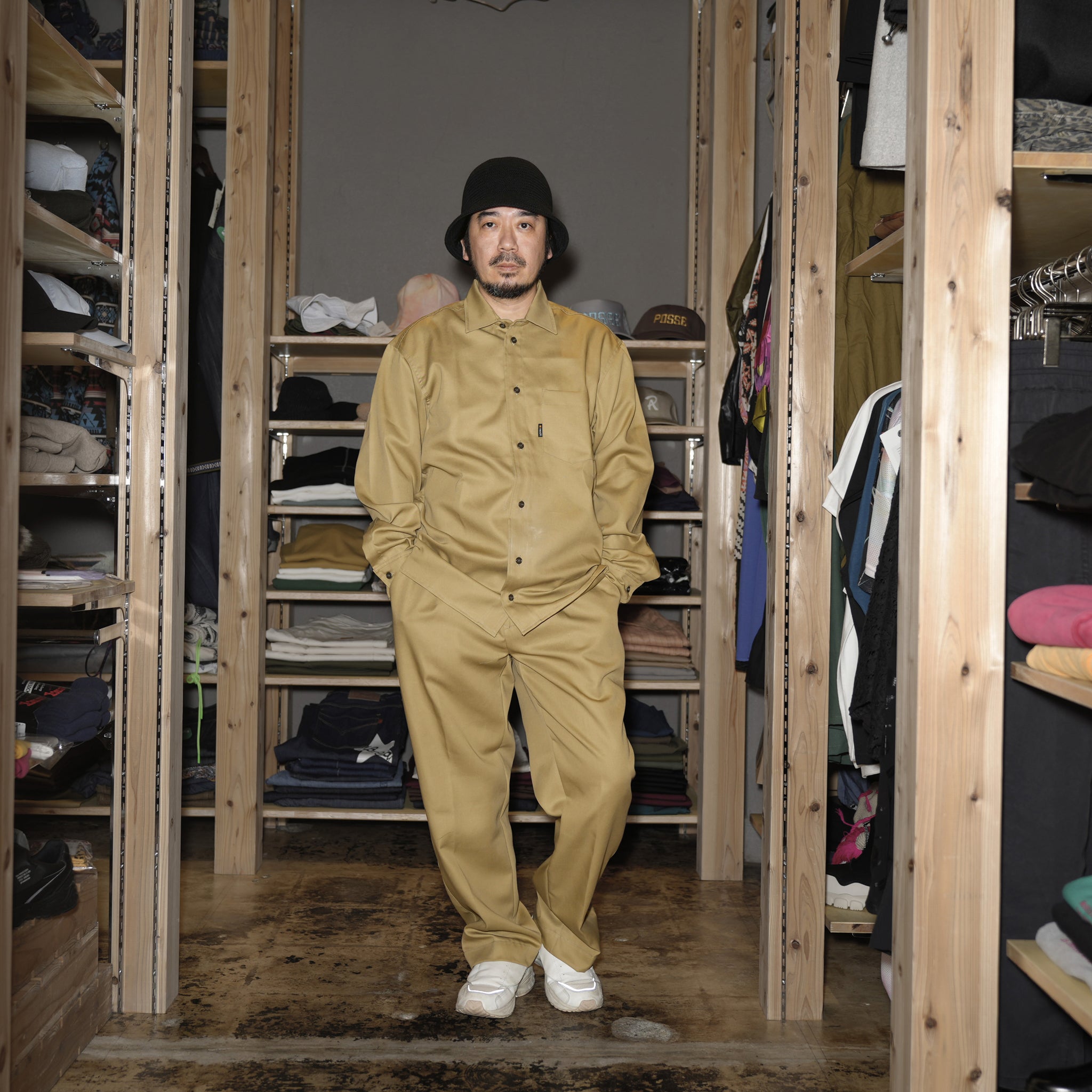 ve2024ss02B | CAMICIA UFFICIO LIMITED FABRIC | Color:Nato Kaki【VECCHI_ベッチ】