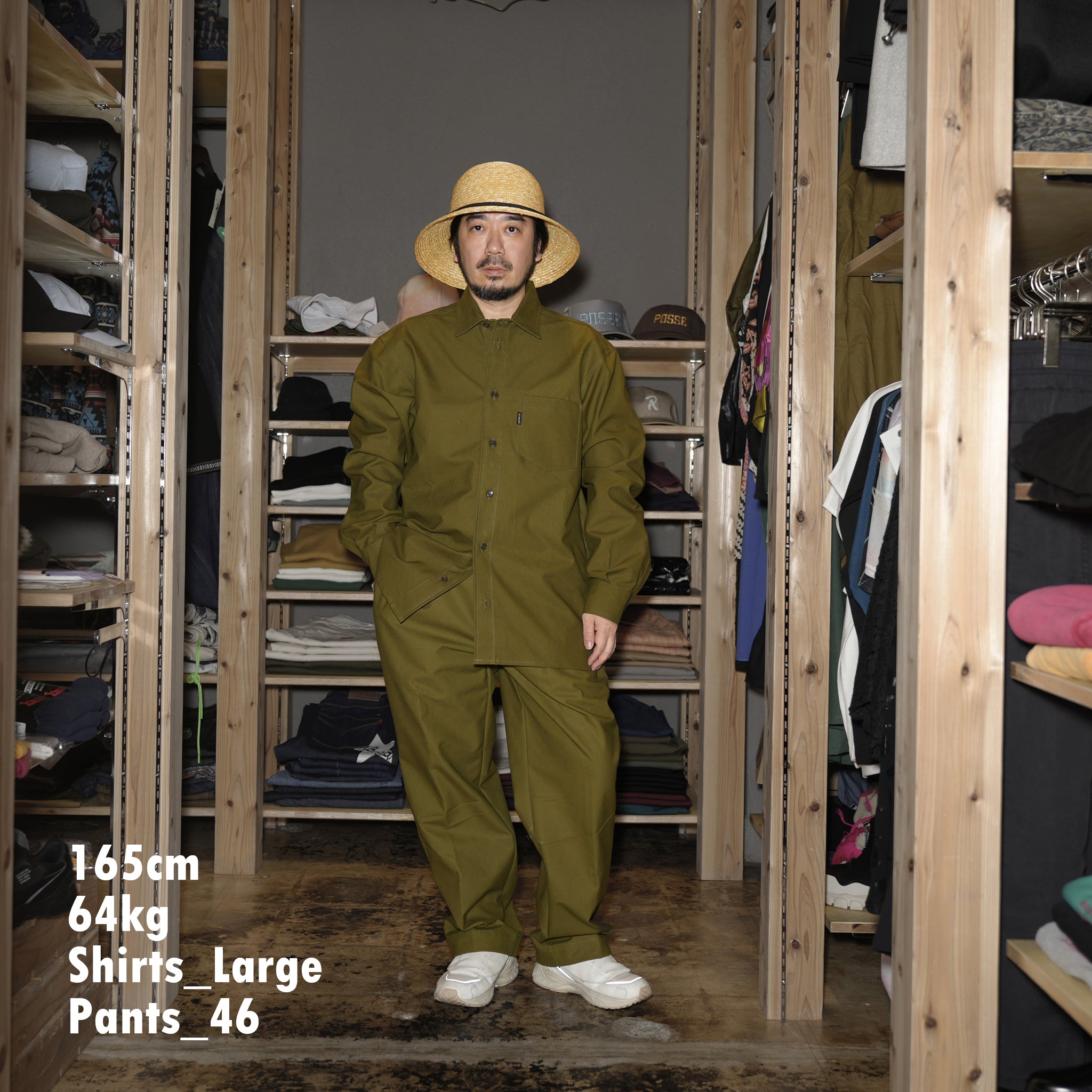 ve2024ss02A | CAMICIA UFFICIO LIMITED FABRIC | Color:Hungary Military Olive 【VECCHI_ベッチ】