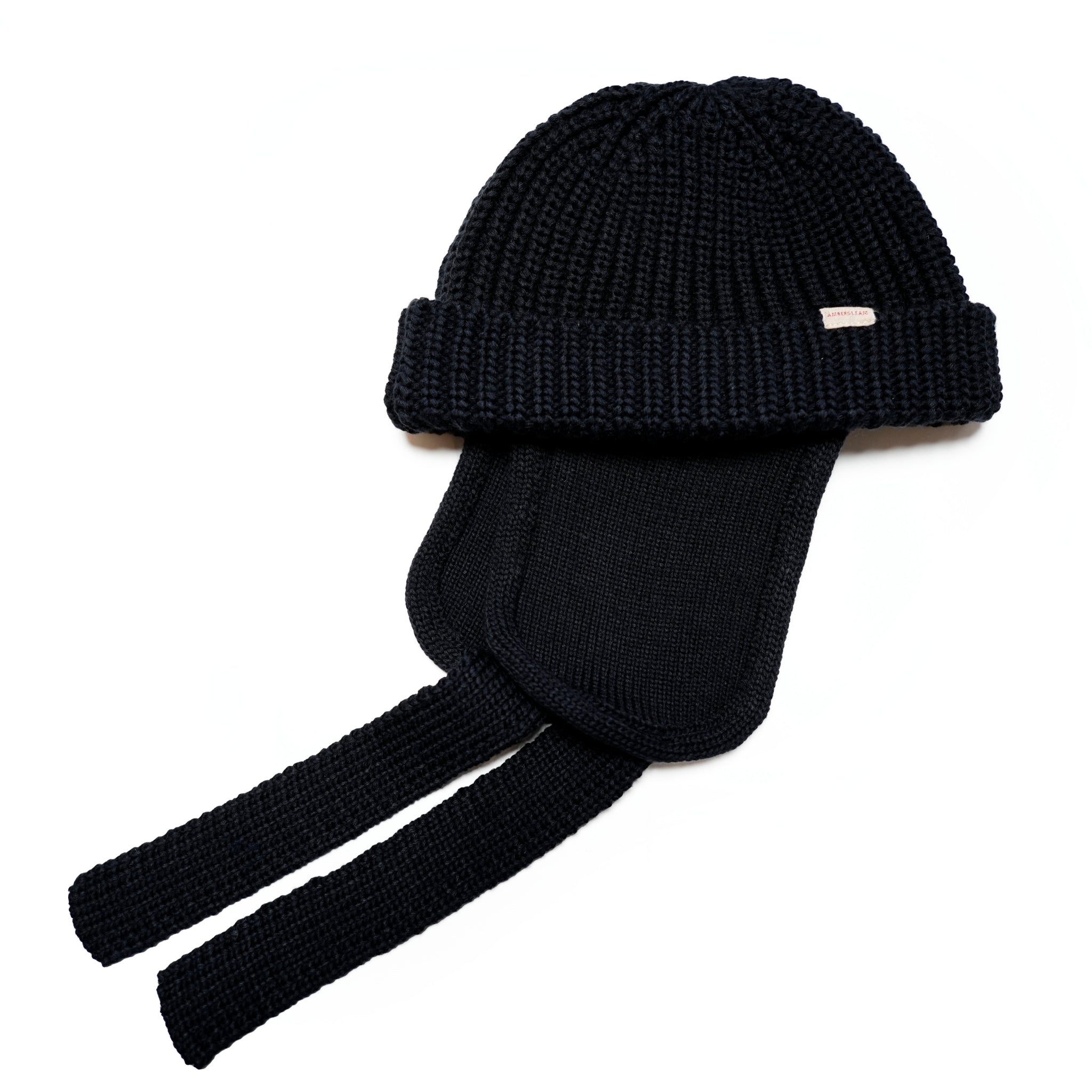 Custom RIB Knit Cap – Black / Olive | Size:Free | AMBERGLEAM