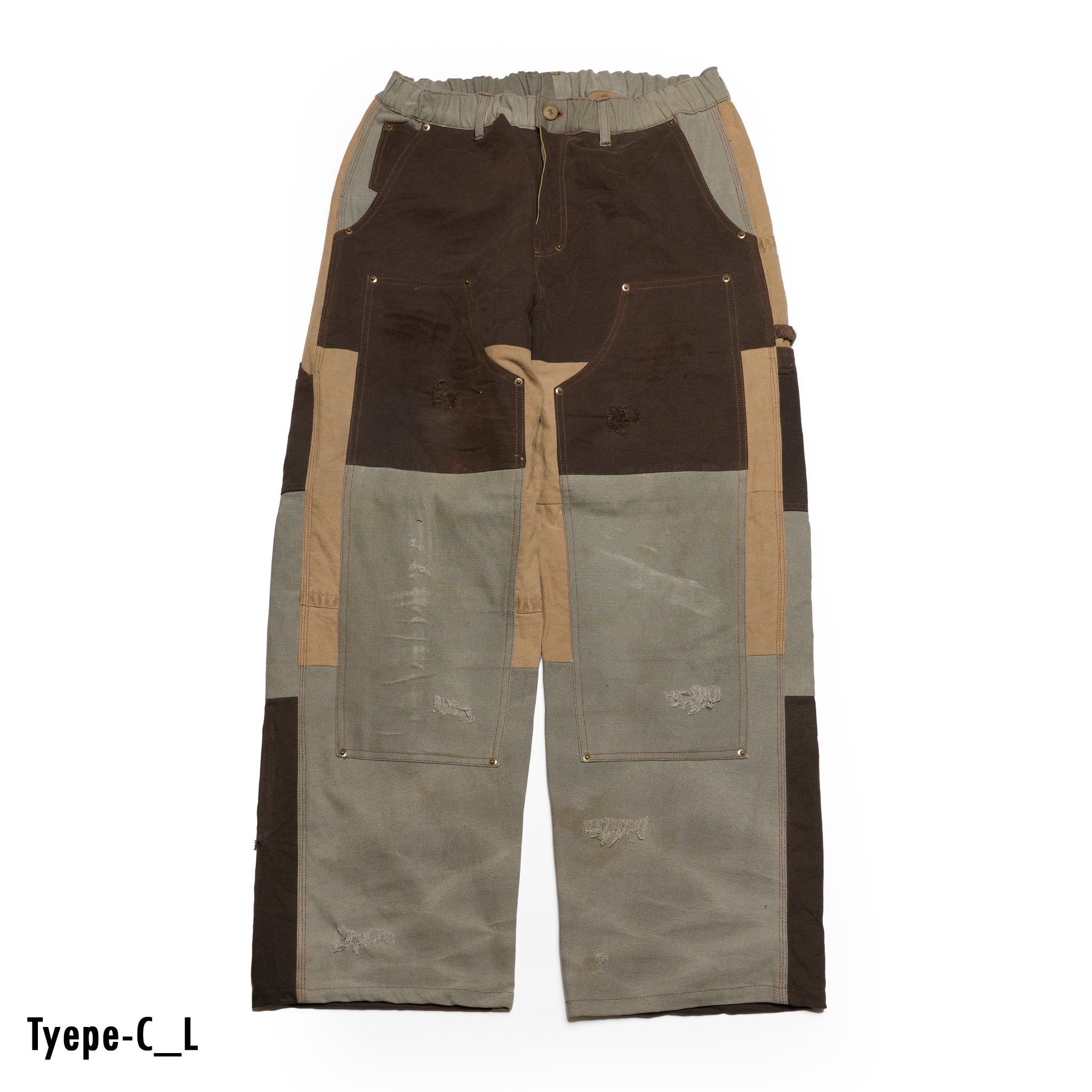 RP2528305_Brown | DAMAGE DOUBLEKNEE PANTS | Color:Brown | Size_M/L/XL【NASNGWAM_ナスングワム】