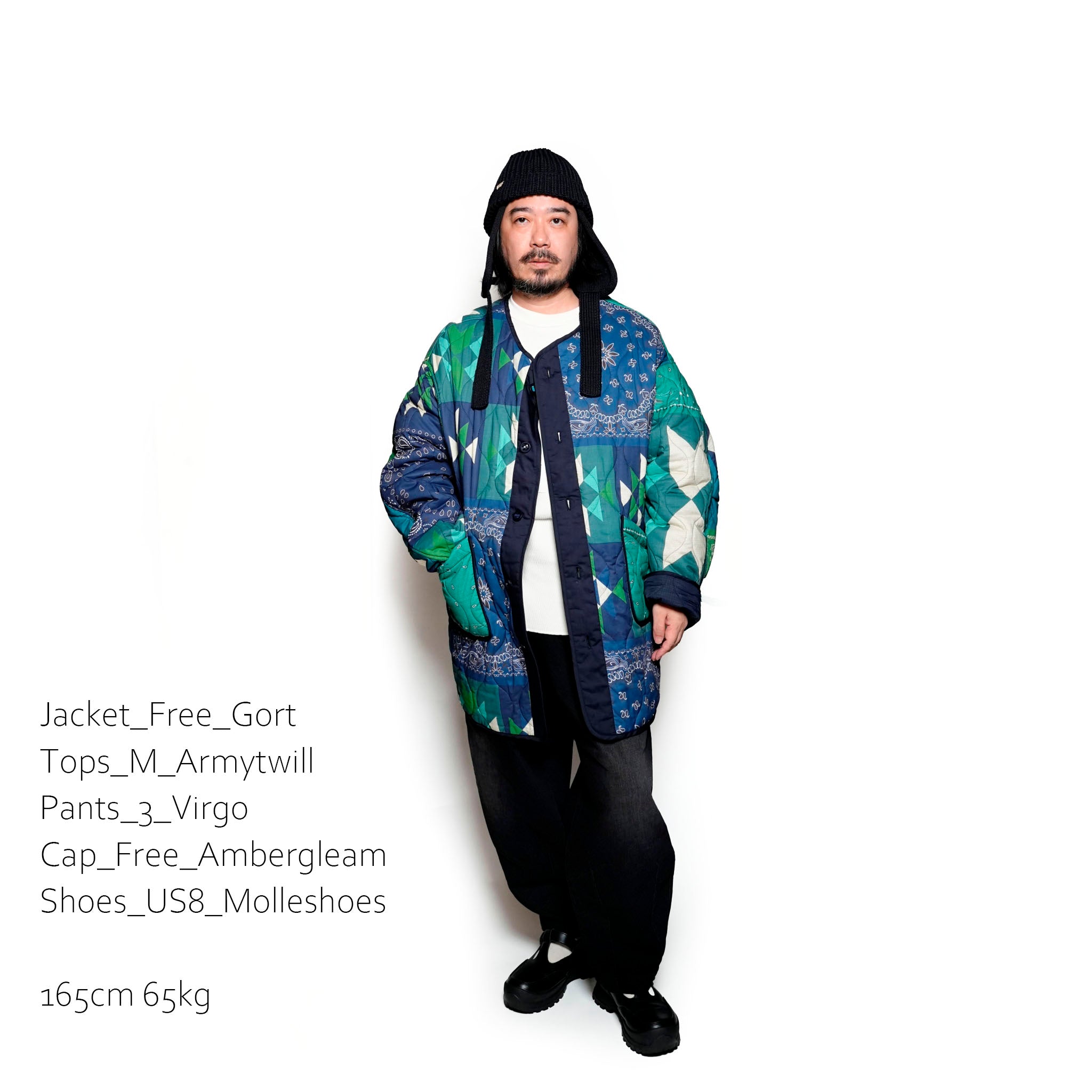 G63101_NV | REVERSIBLE QUILT LONG LINER JACKET-NV【GORT_ゴート】【archive】