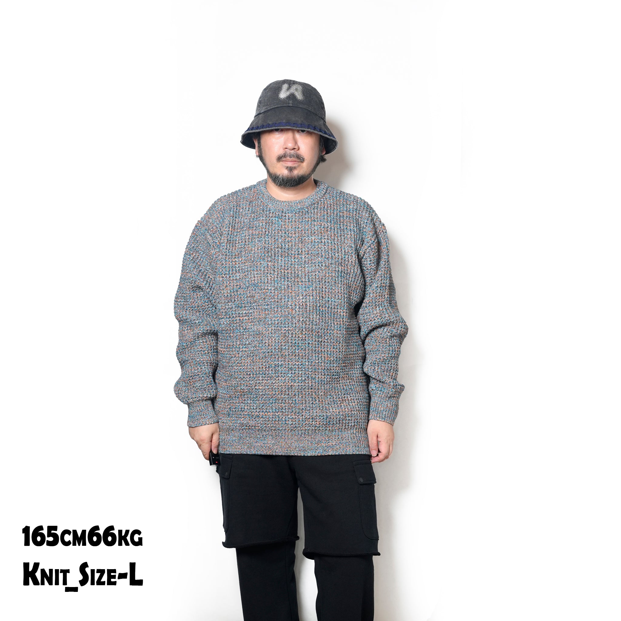 waffle mix crew sweater | Color_Orange | No_sn25f023_orange【SUNNY SPORTS_サニースポーツ】