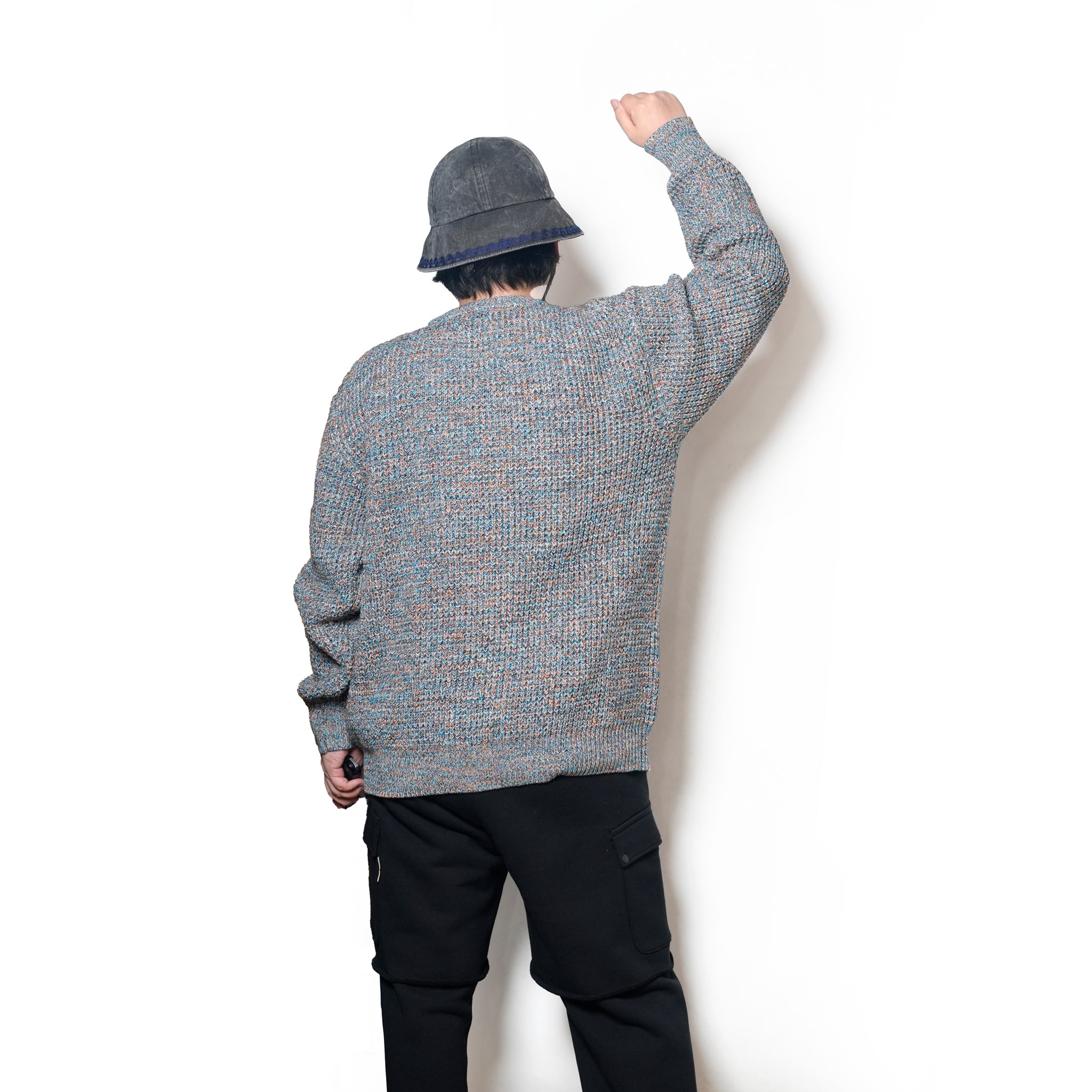 waffle mix crew sweater | Color_Orange | No_sn25f023_orange【SUNNY SPORTS_サニースポーツ】