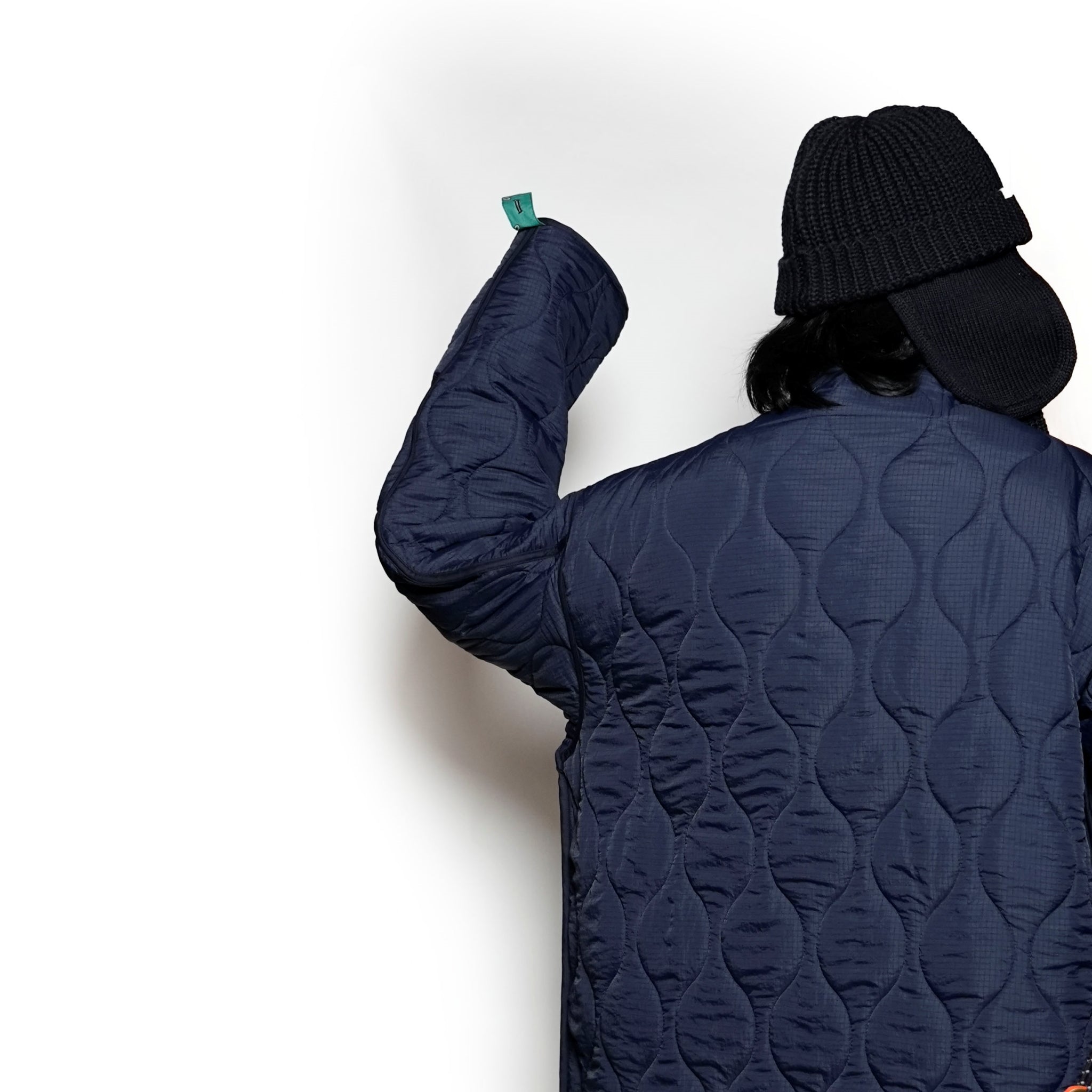 G63101_NV | REVERSIBLE QUILT LONG LINER JACKET-NV【GORT_ゴート】【archive】