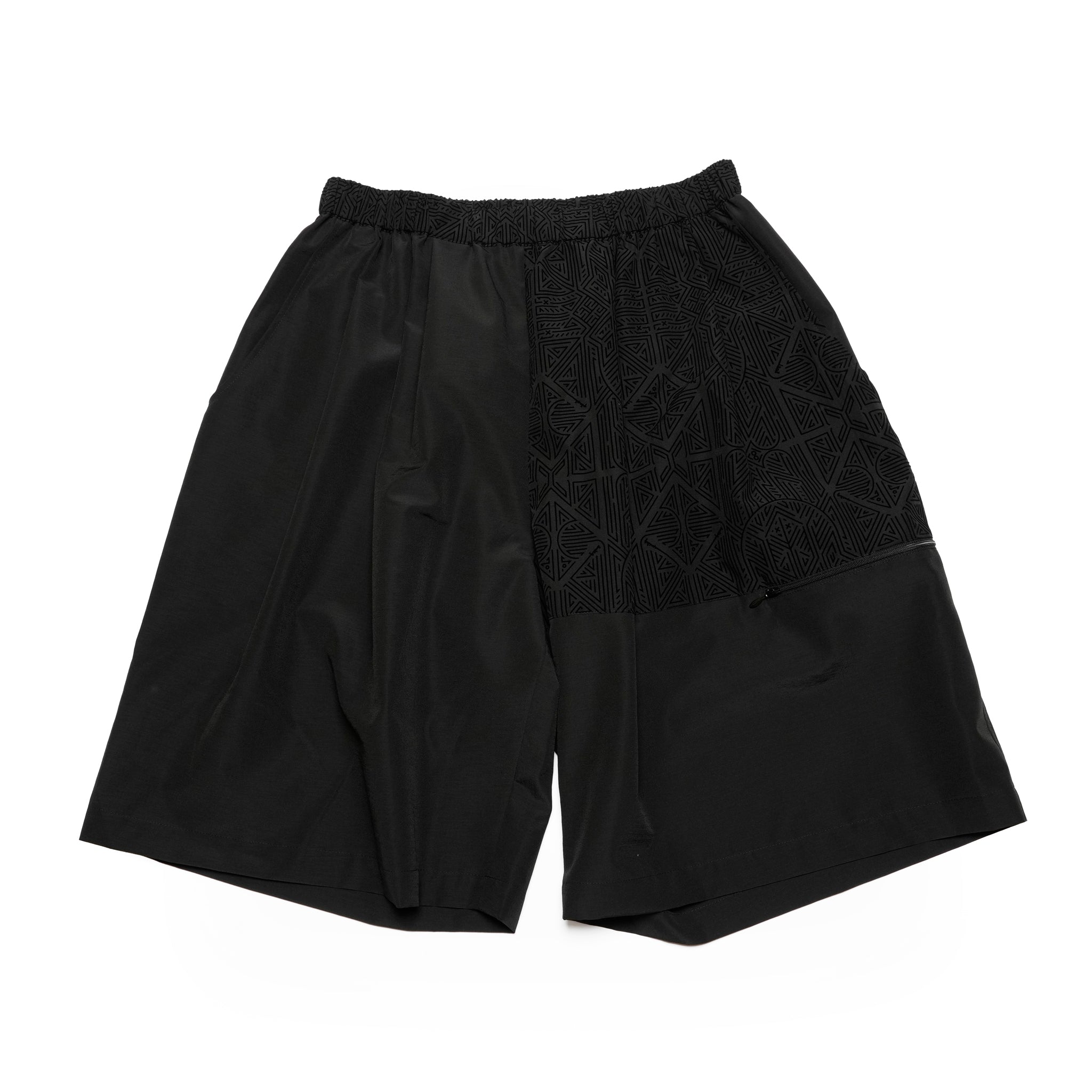 SF25SS-11_Black | Stone Yard Floc Wide Shorts | Color:Black【STOF_ストフ】【archive】