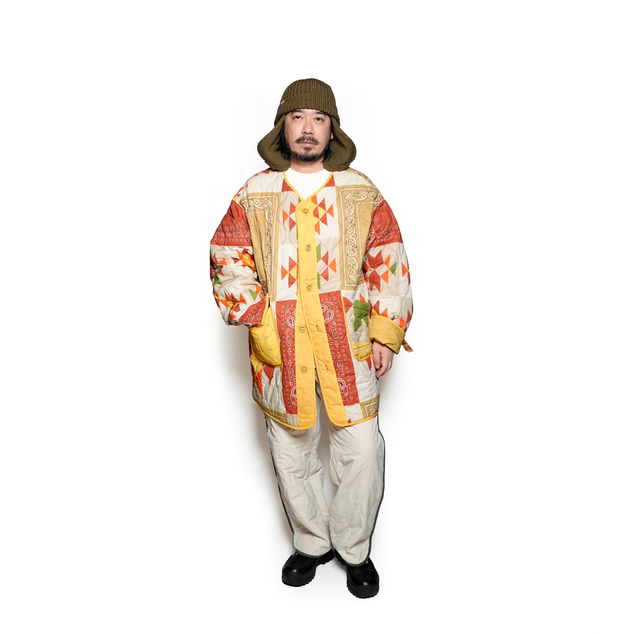 G63101_MU.YE | REVERSIBLE QUILT LONG LINER JACKET-MU.YE【GORT_ゴート】【archive】