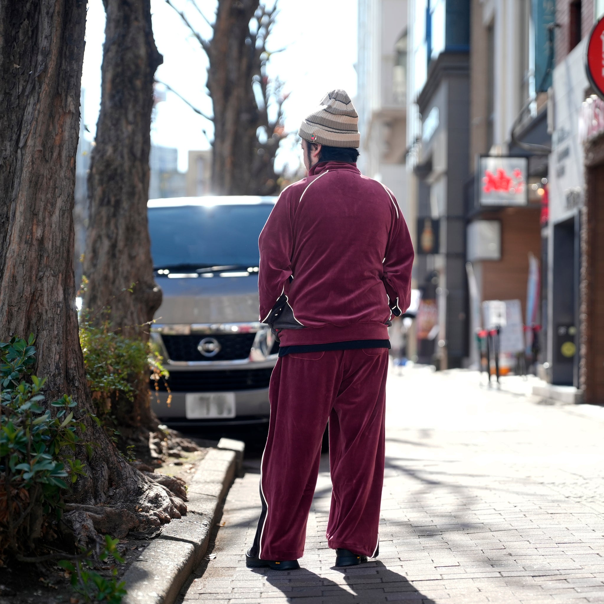 VELOUR TRACK EZ | Color_Wine | No_voo-1243_wine【VOO_ヴォー】