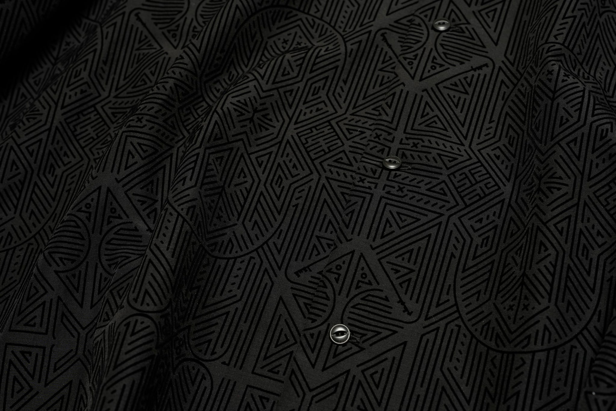 SF25SS-08_Black | Stone Yard Floc Shirt | Color:Black【STOF_ストフ】【archive】