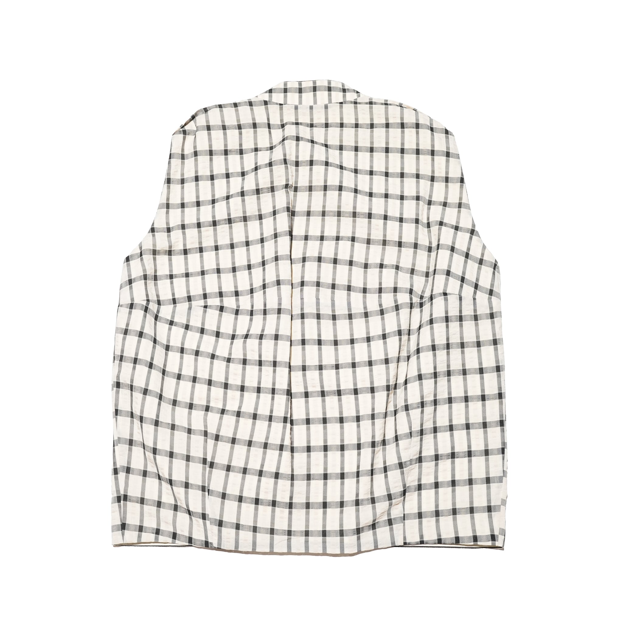 CHECK REVERSIBLE GILET JACKET – Off Beige / Black | WHYTO