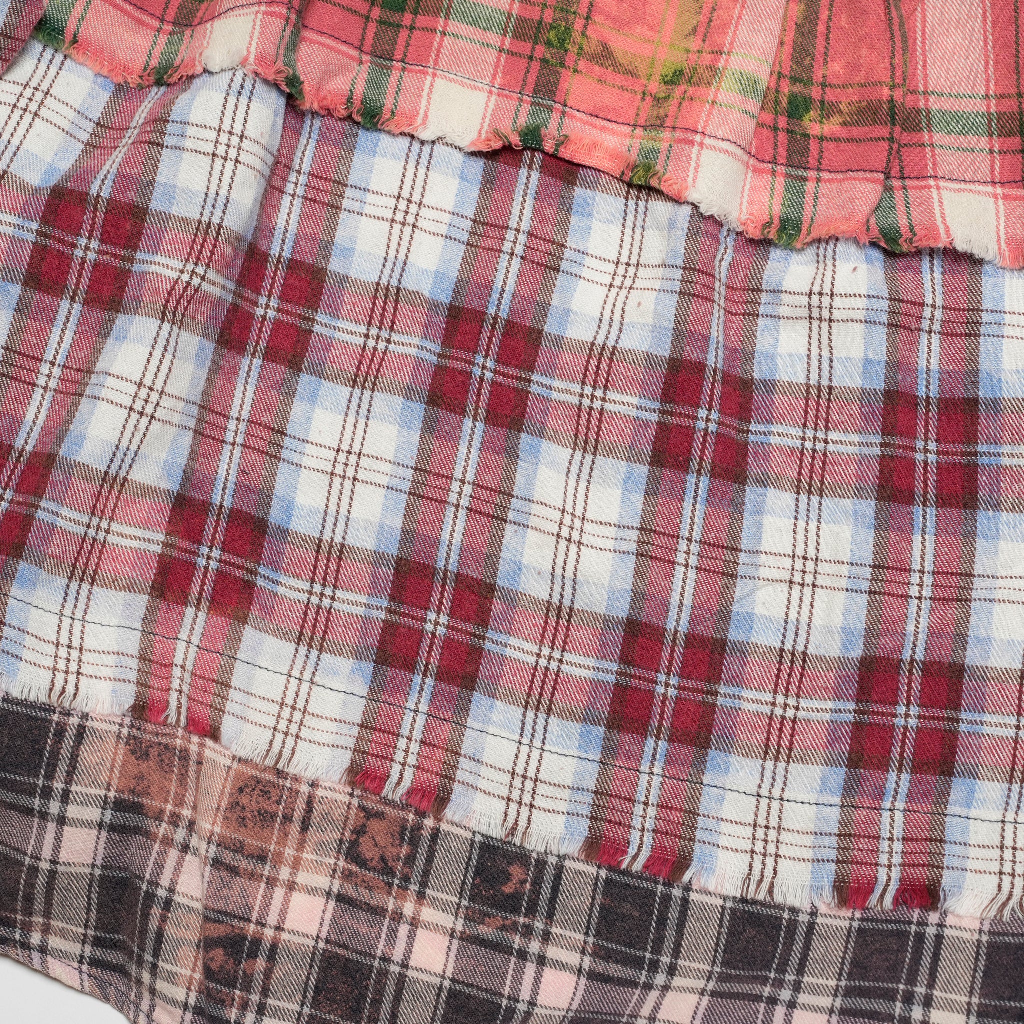 26838D_Multi | ACID WASH FLANNEL HOODED SHIRT | Color:Multi【ONE TEASPOON_ワンティースプーン】