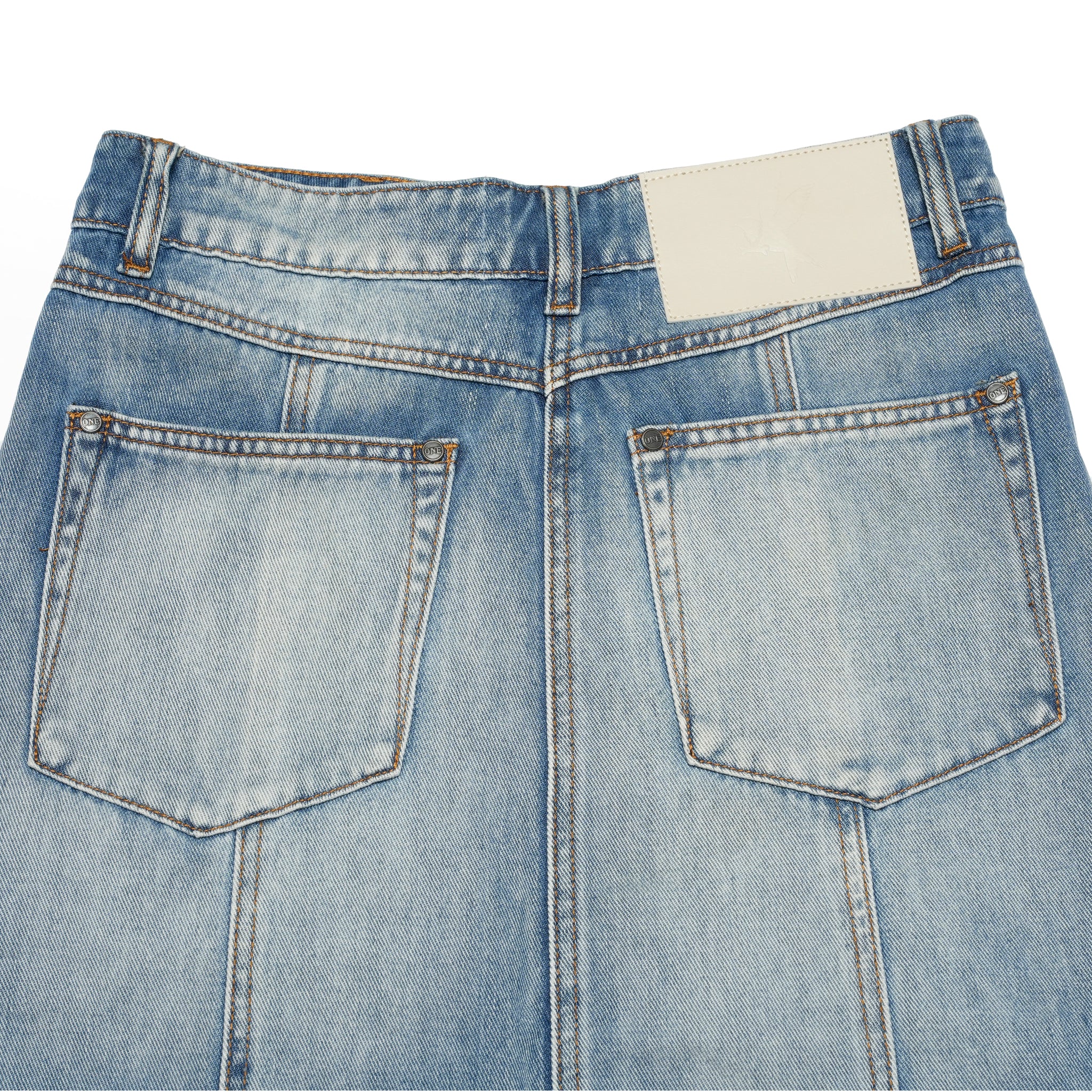 26787_Blue Summer | Epic Cargo Mid Waist Maxi Denim Skirt | Color:Blue Summer【ONE TEASPOON_ワンティースプーン】