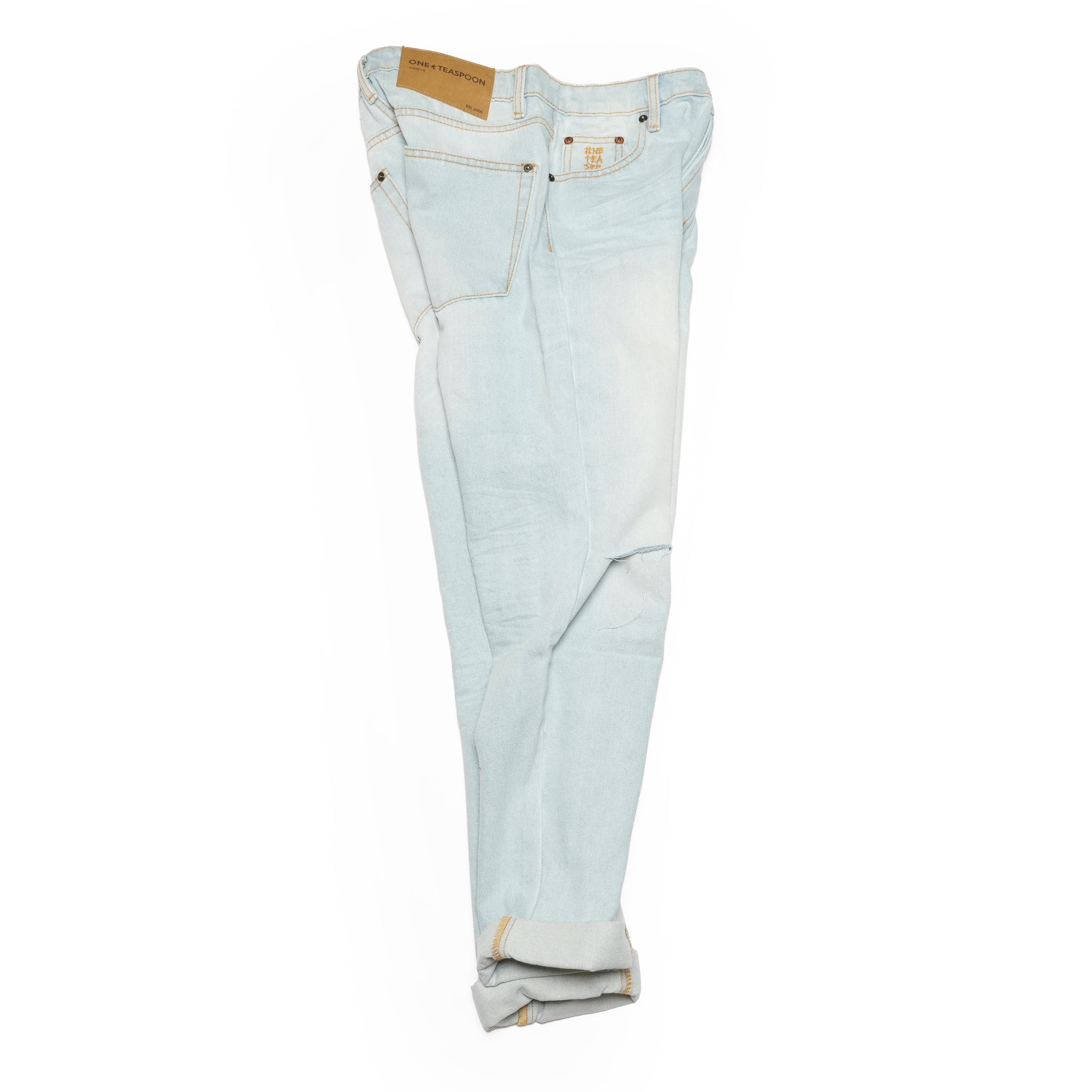 26877_Cyber Blue | CYBER BLUE SAINTS BOYFRIEND JEANS | Color:Cyber Blue【ONE TEASPOON_ワンティースプーン】
