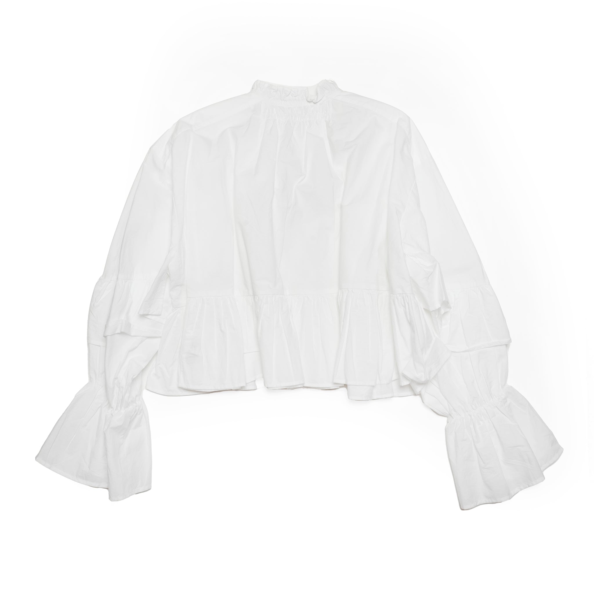 020151SR4_White | COTTON VOLUME FRILL SHORT BLOUSE | Color:White【SARA MALLIKA_サラマリカ】