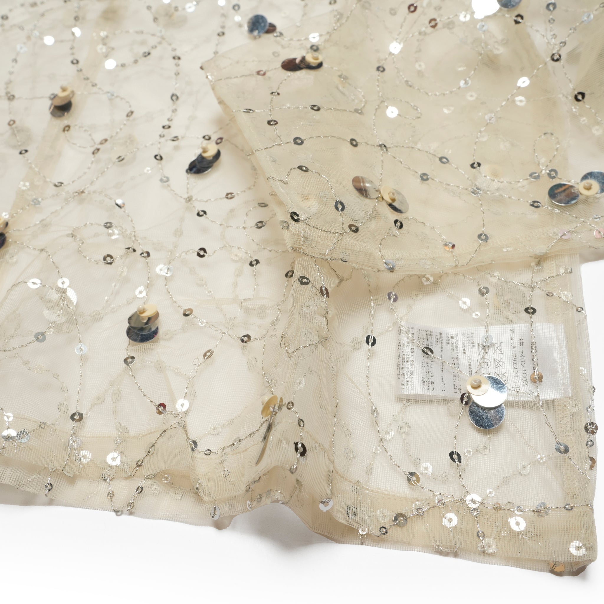 020151SN1_Ecru | SHINY SEQUIN EMBROIDERY TOP | Color:Ecru【SARA MALLIKA_サラマリカ】