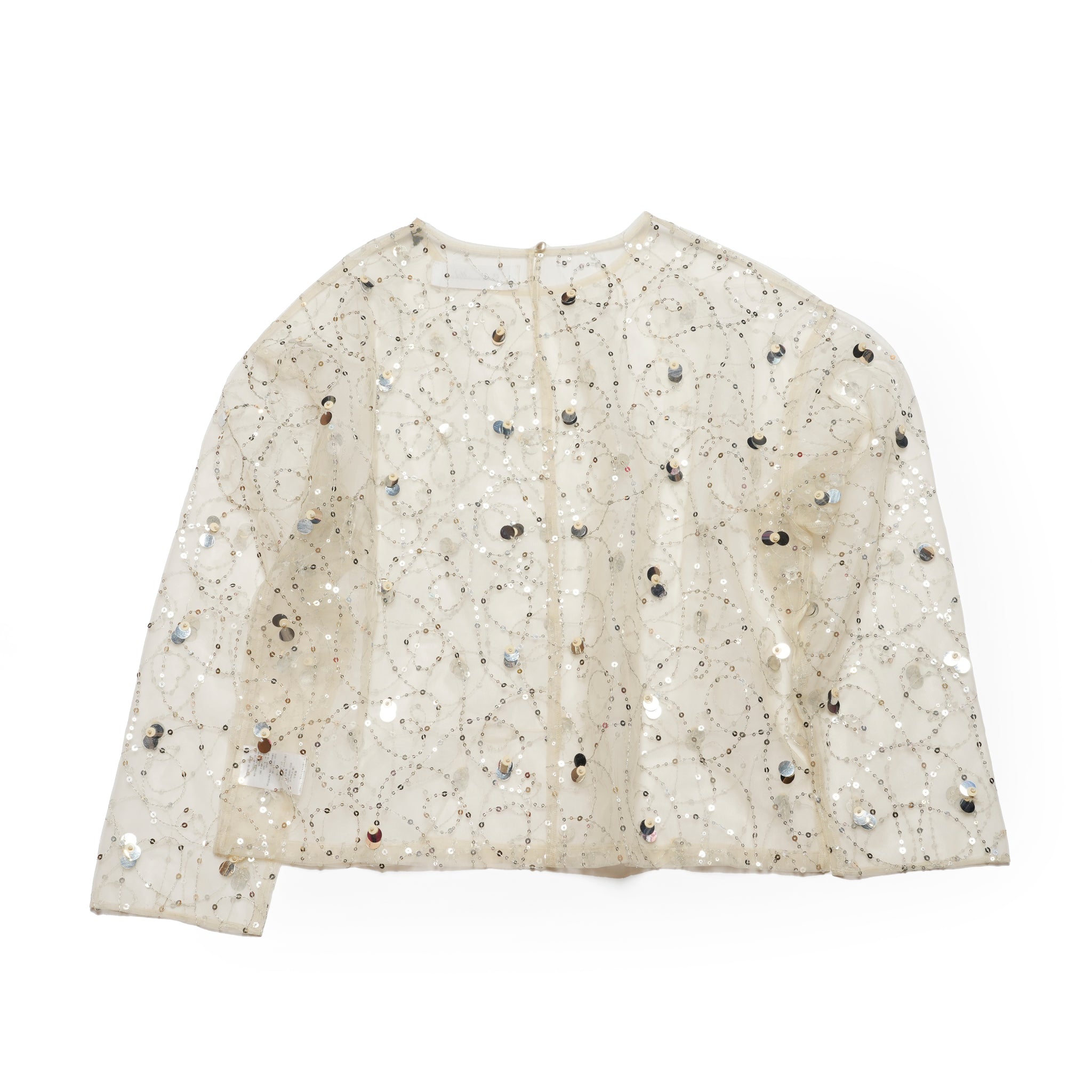 020151SN1_Ecru | SHINY SEQUIN EMBROIDERY TOP | Color:Ecru【SARA MALLIKA_サラマリカ】