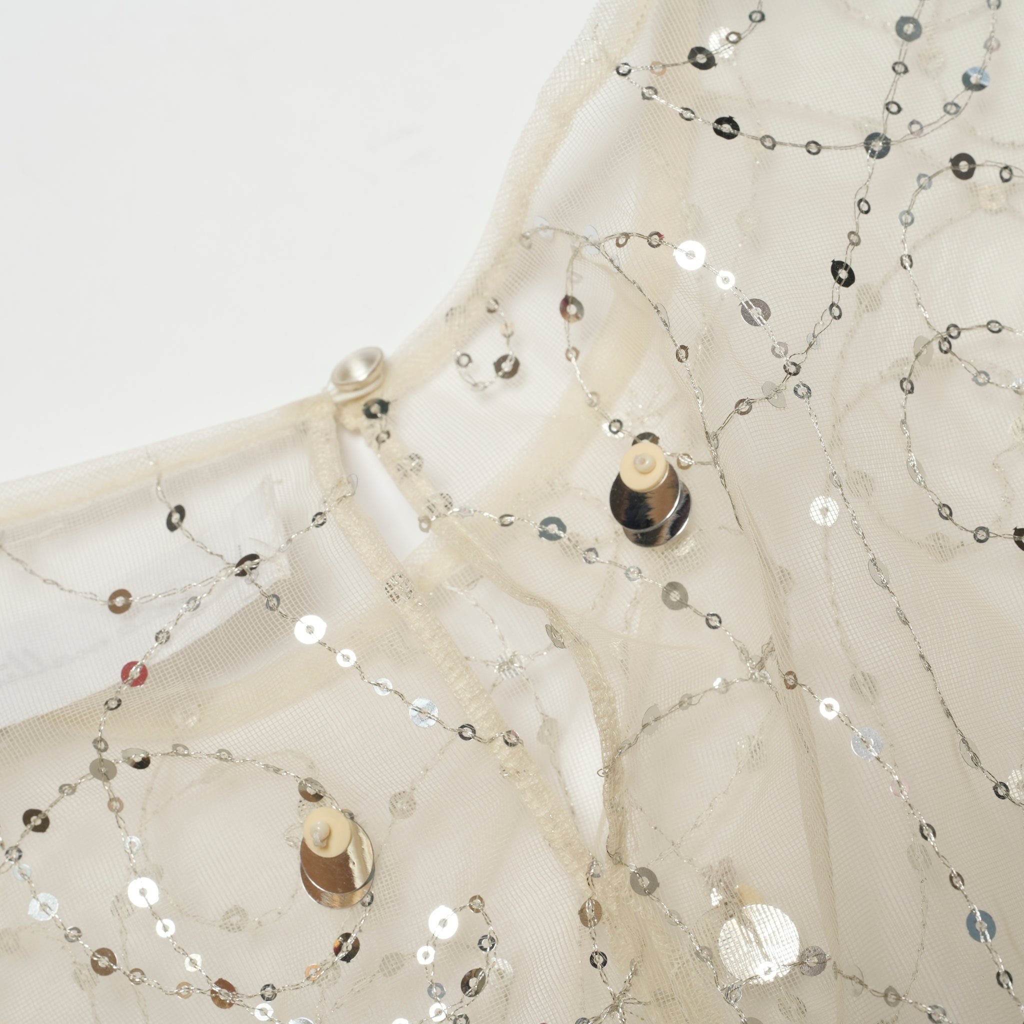 020151SN1_Ecru | SHINY SEQUIN EMBROIDERY TOP | Color:Ecru【SARA MALLIKA_サラマリカ】