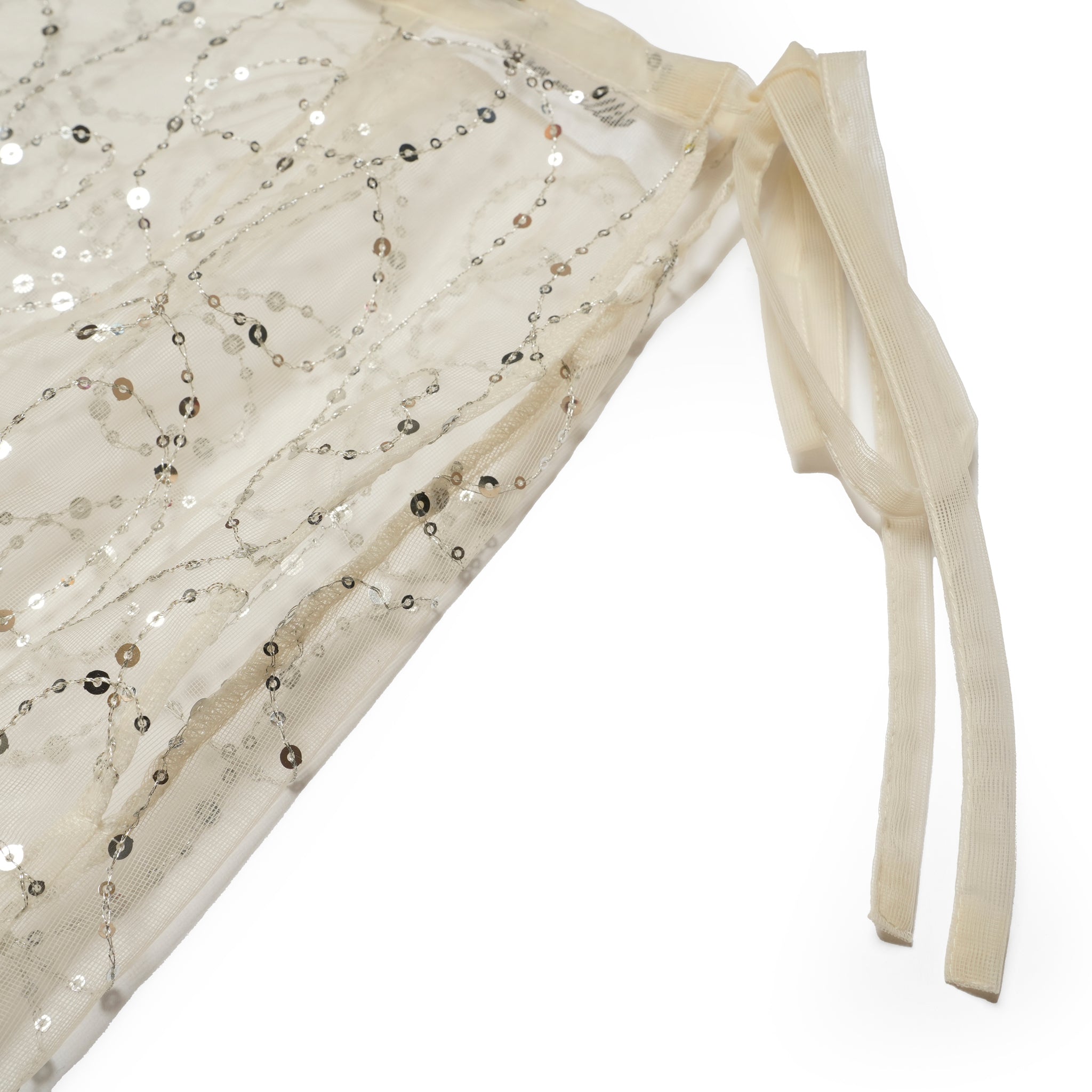 020351SN2_Ecru | SHINY SEQUIN EMBROIDERY SKIRT | Color:Ecru【SARA MALLIKA_サラマリカ】