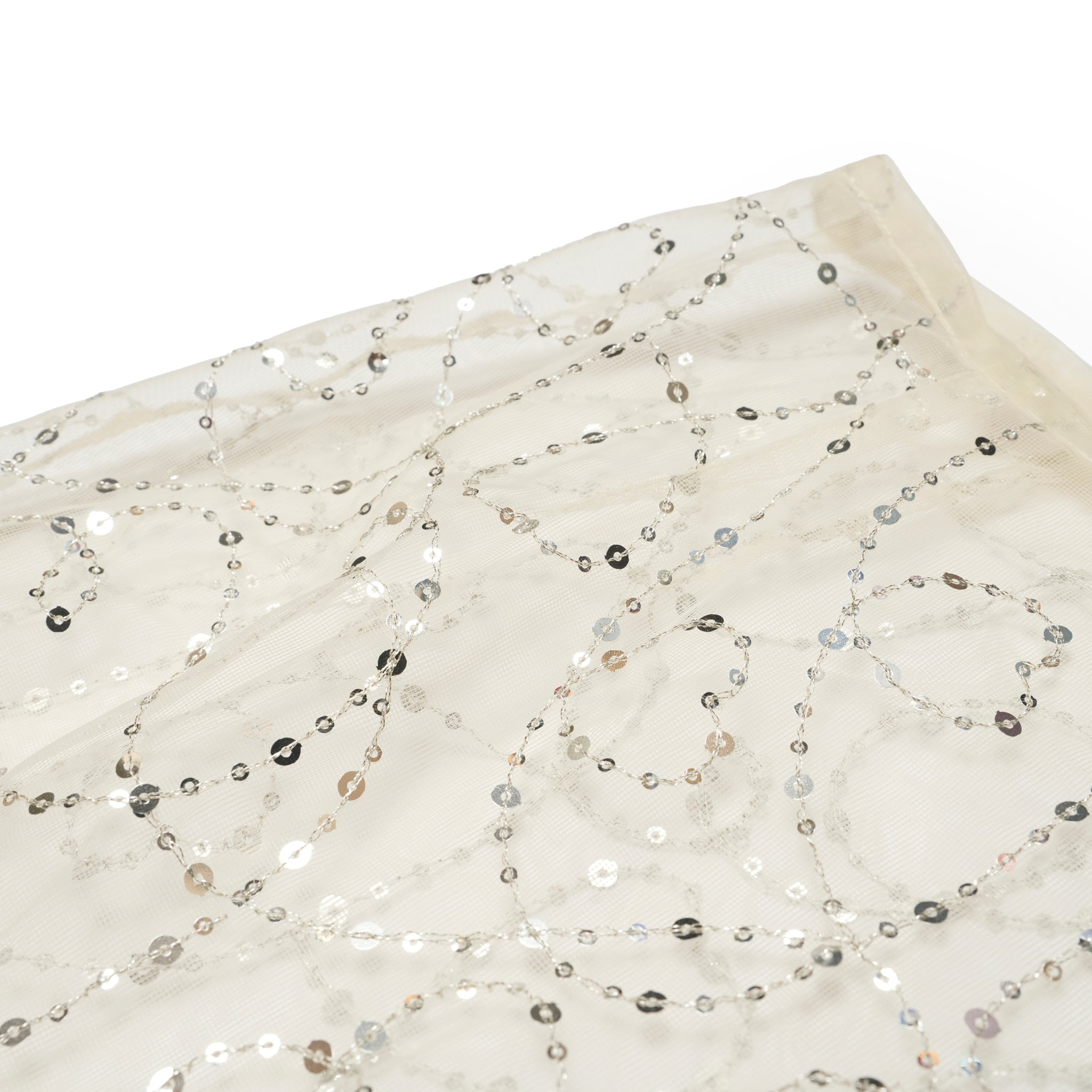 020351SN2_Ecru | SHINY SEQUIN EMBROIDERY SKIRT | Color:Ecru【SARA MALLIKA_サラマリカ】