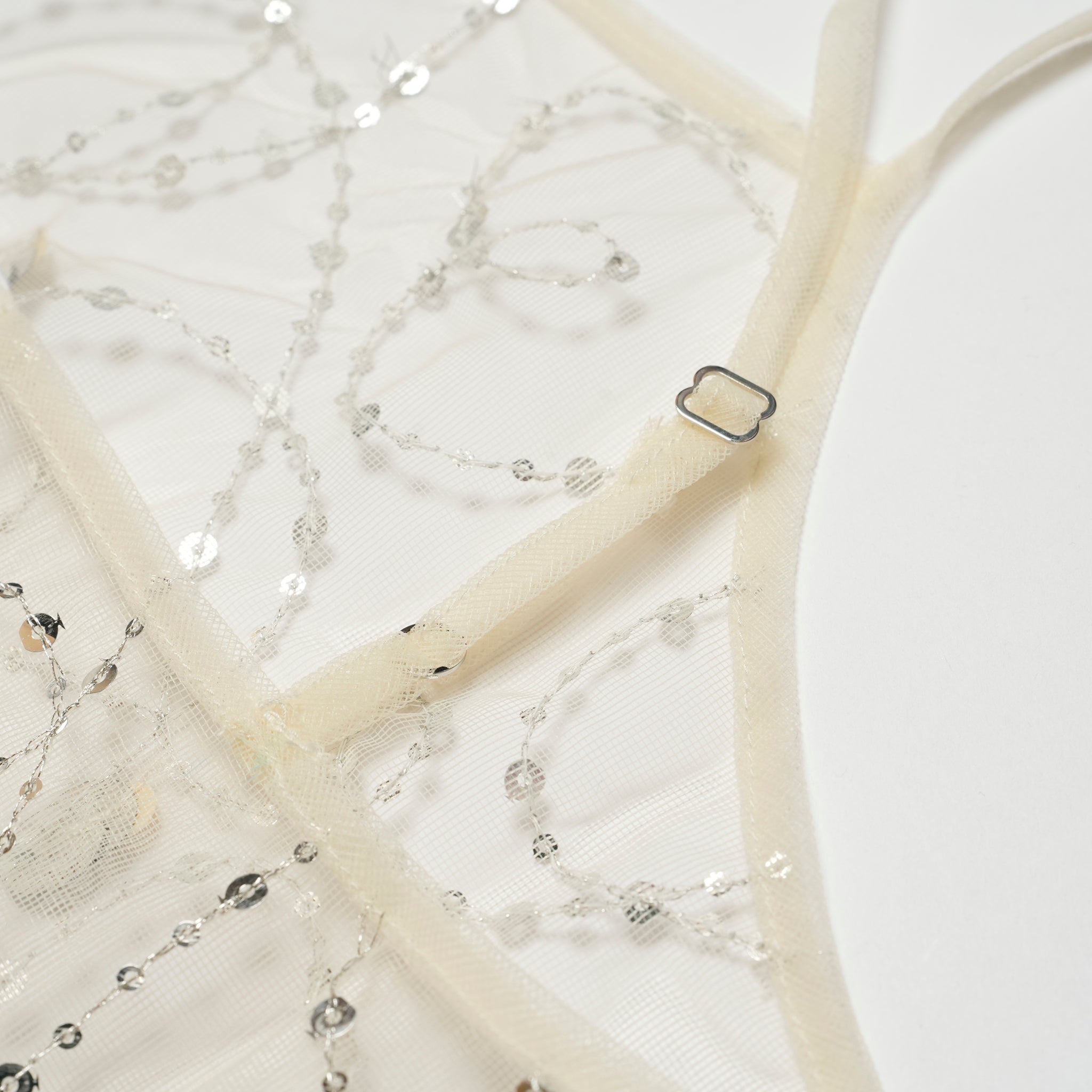020551SN3_Ecru | SHINY SEQUIN EMBROIDERY CAMI DRESS | Color:Ecru【SARA MALLIKA_サラマリカ】【archive】