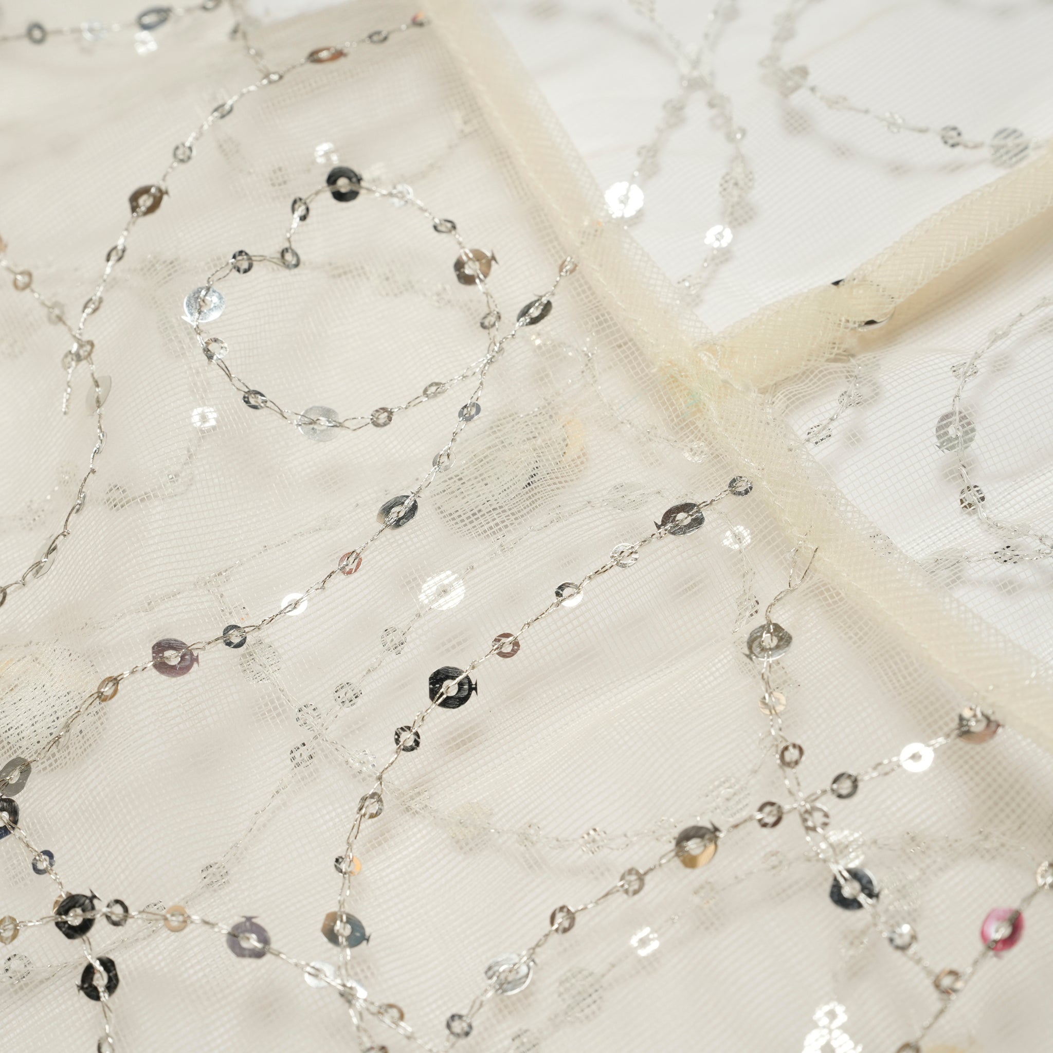 020551SN3_Ecru | SHINY SEQUIN EMBROIDERY CAMI DRESS | Color:Ecru【SARA MALLIKA_サラマリカ】【archive】