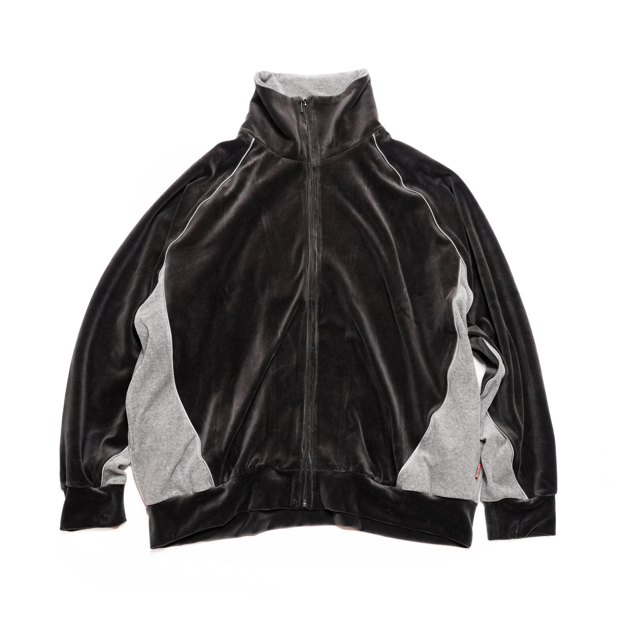 VELOUR TRACK JACKET | Color_Charcoal | No_voo-1242_charcoal【VOO_ヴォー】