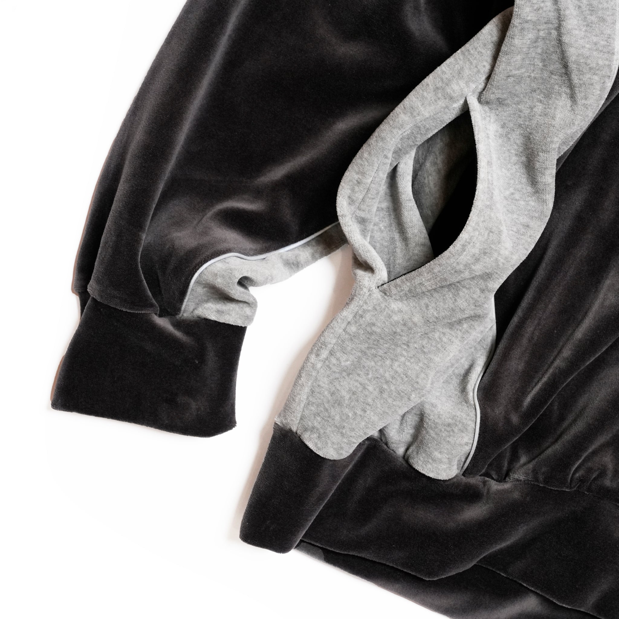 VELOUR TRACK JACKET | Color_Charcoal | No_voo-1242_charcoal【VOO_ヴォー】
