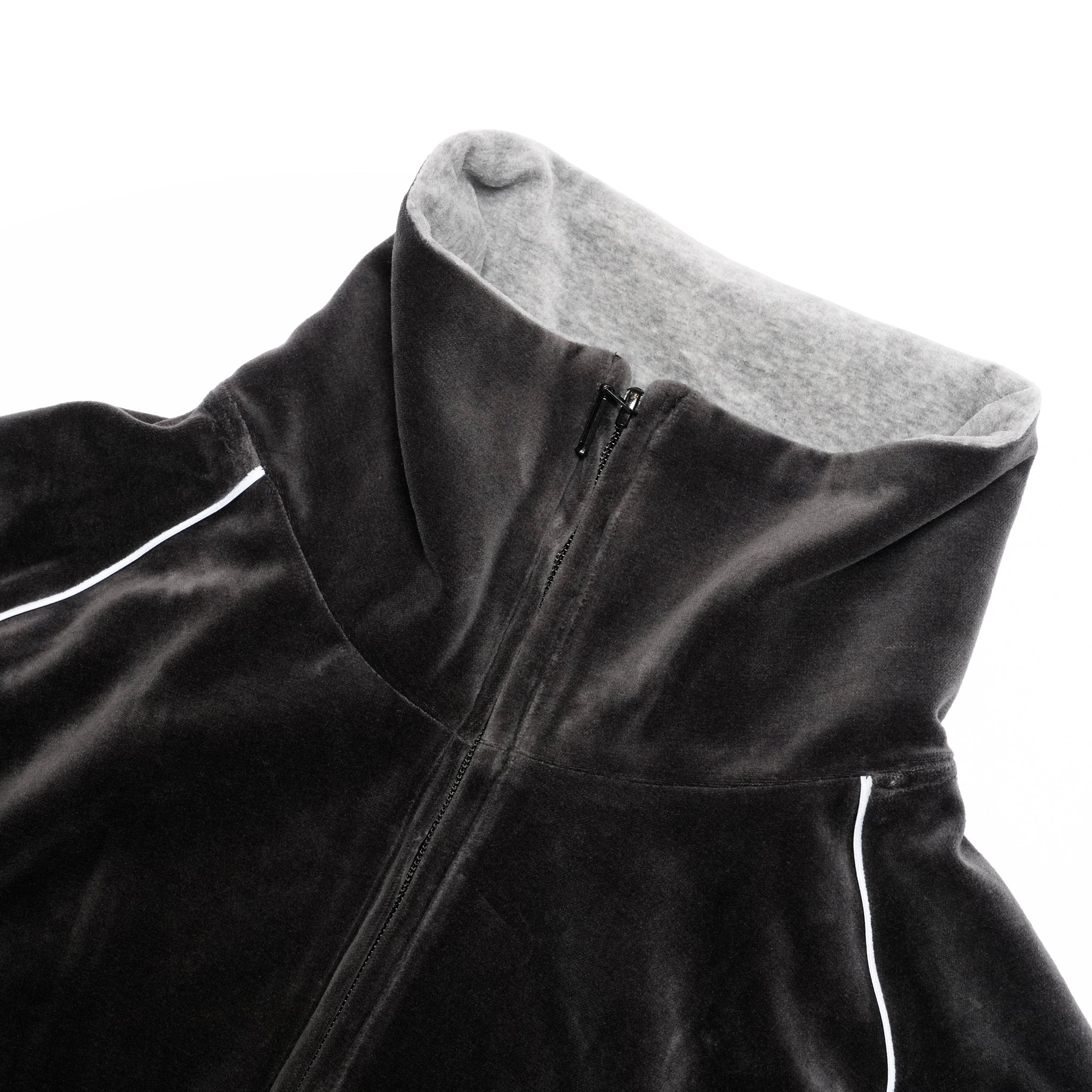 VELOUR TRACK JACKET | Color_Charcoal | No_voo-1242_charcoal【VOO_ヴォー】