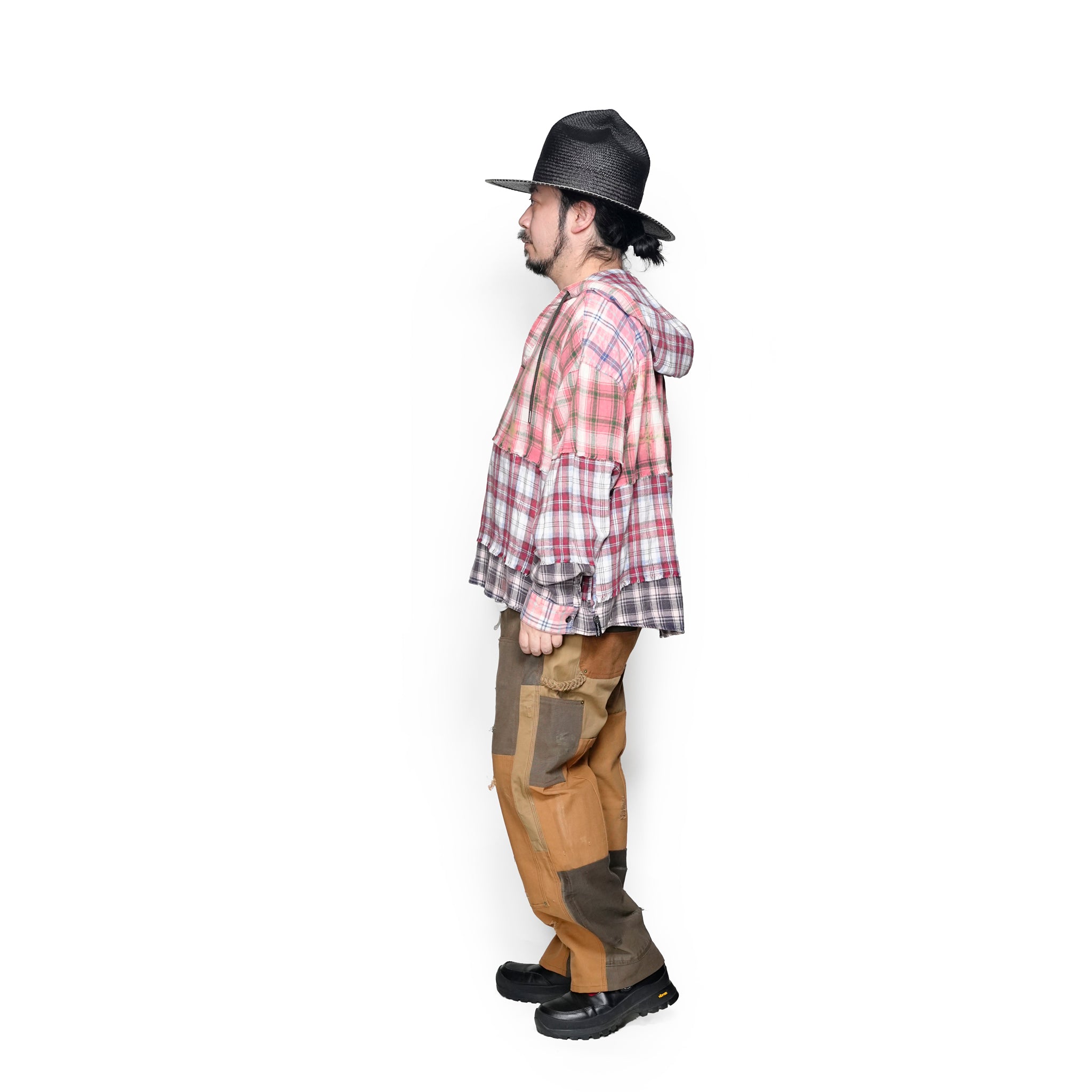 26838D_Multi | ACID WASH FLANNEL HOODED SHIRT | Color:Multi【ONE TEASPOON_ワンティースプーン】