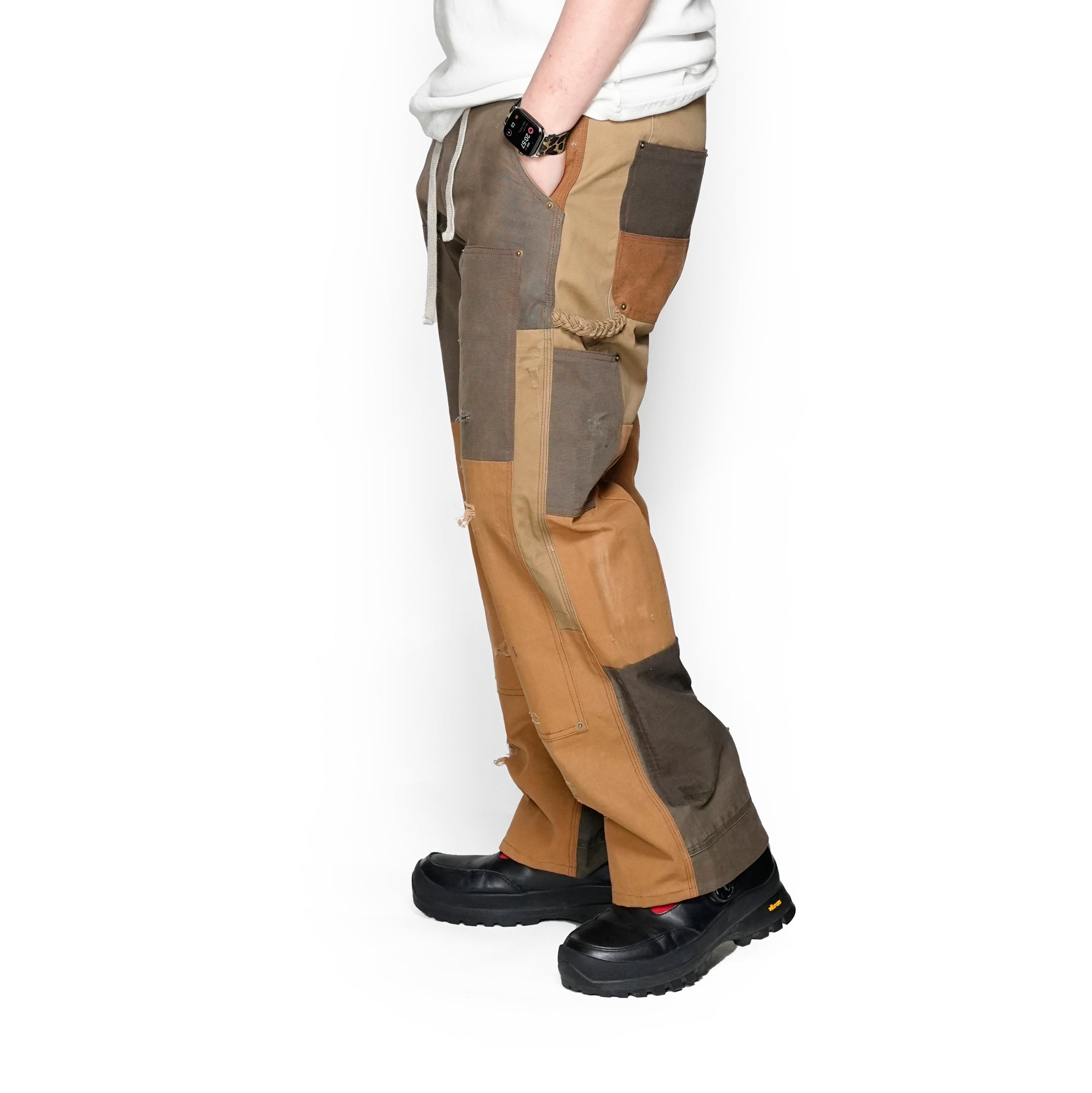 RP2528305_Brown | DAMAGE DOUBLEKNEE PANTS | Color:Brown | Size_M/L/XL【NASNGWAM_ナスングワム】