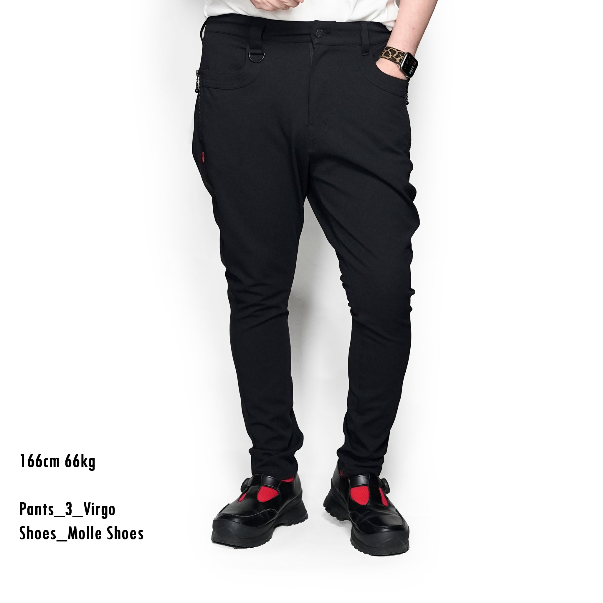 VG-PT-437_Black | Defective stretch pants | Color:Black【VIRGOwearworks_ヴァルゴウェアワークス】【archive】