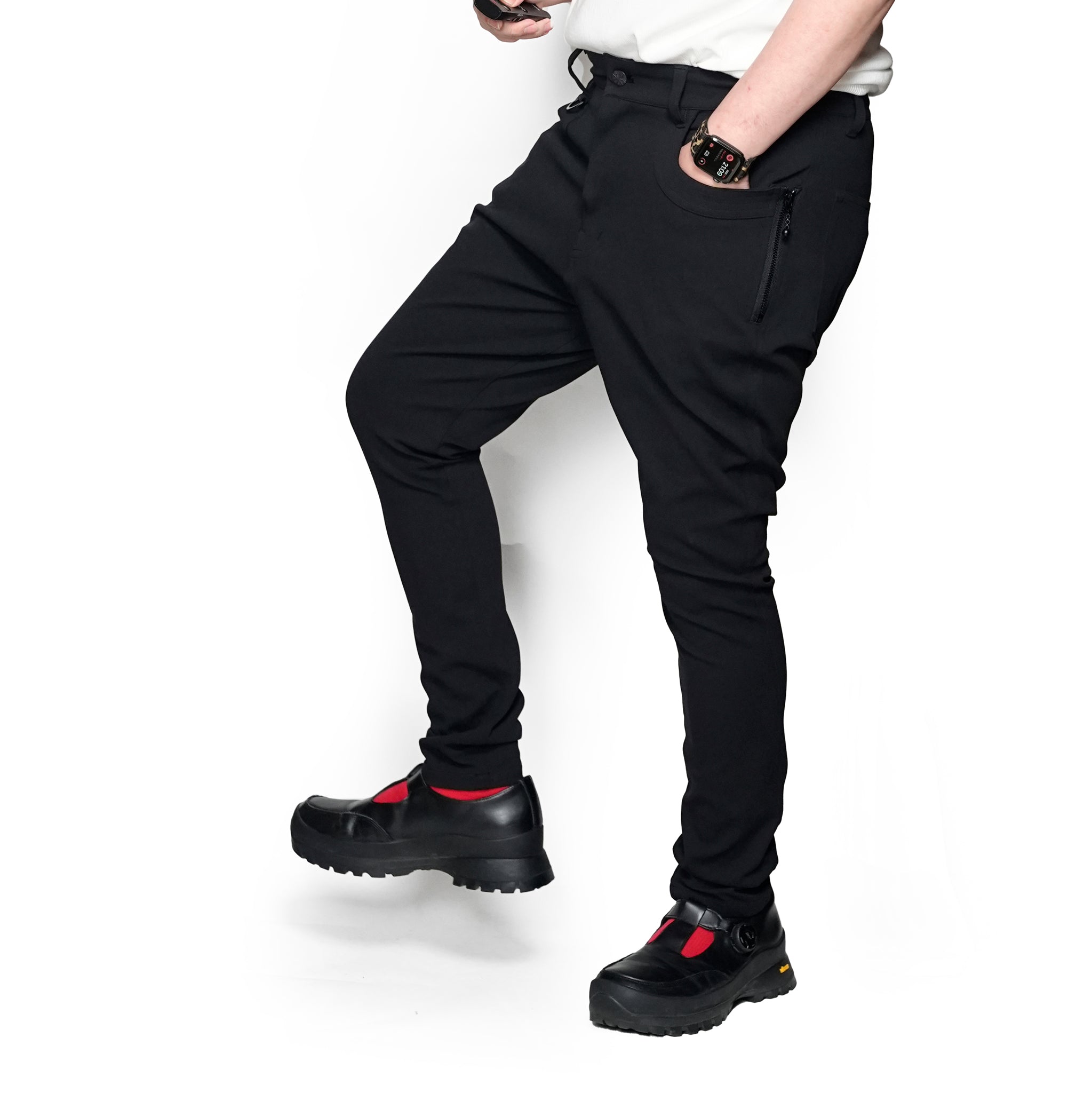 VG-PT-437_Black | Defective stretch pants | Color:Black【VIRGOwearworks_ヴァルゴウェアワークス】【archive】