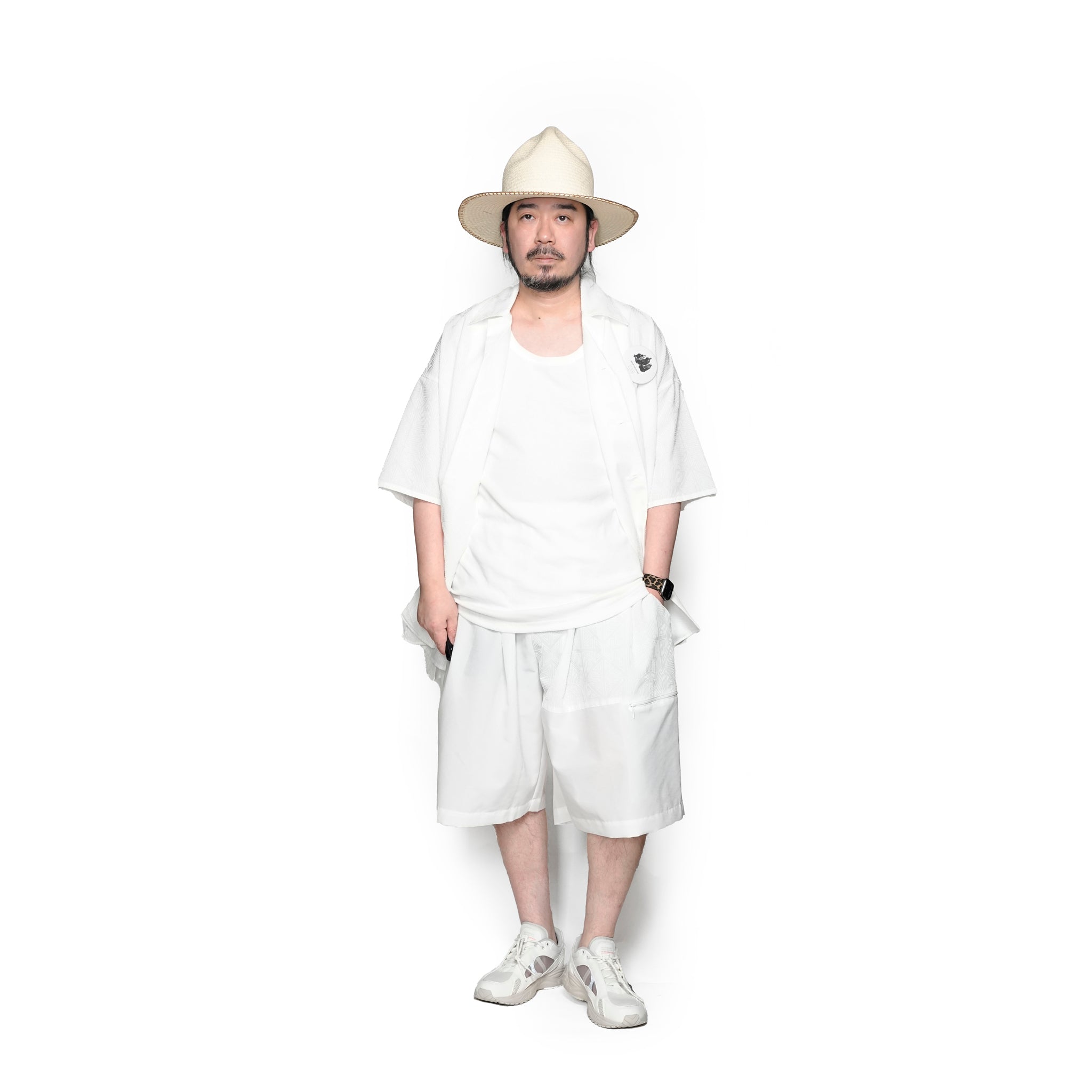 SF25SS-11_White | Stone Yard Floc Wide Shorts | Color:White【STOF_ストフ】【archive】