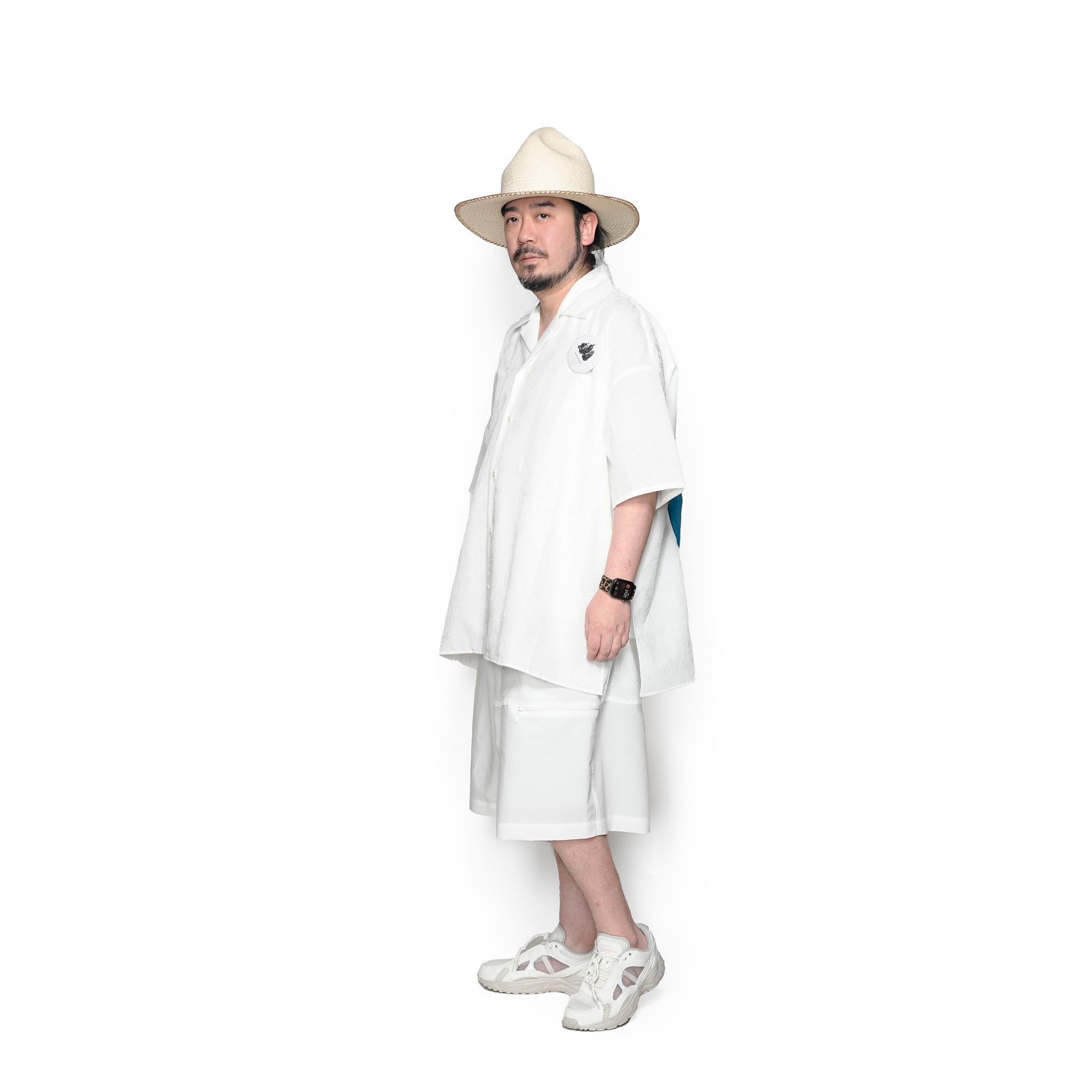 SF25SS-08_White | Stone Yard Floc Shirt | Color:White【STOF_ストフ】【archive】