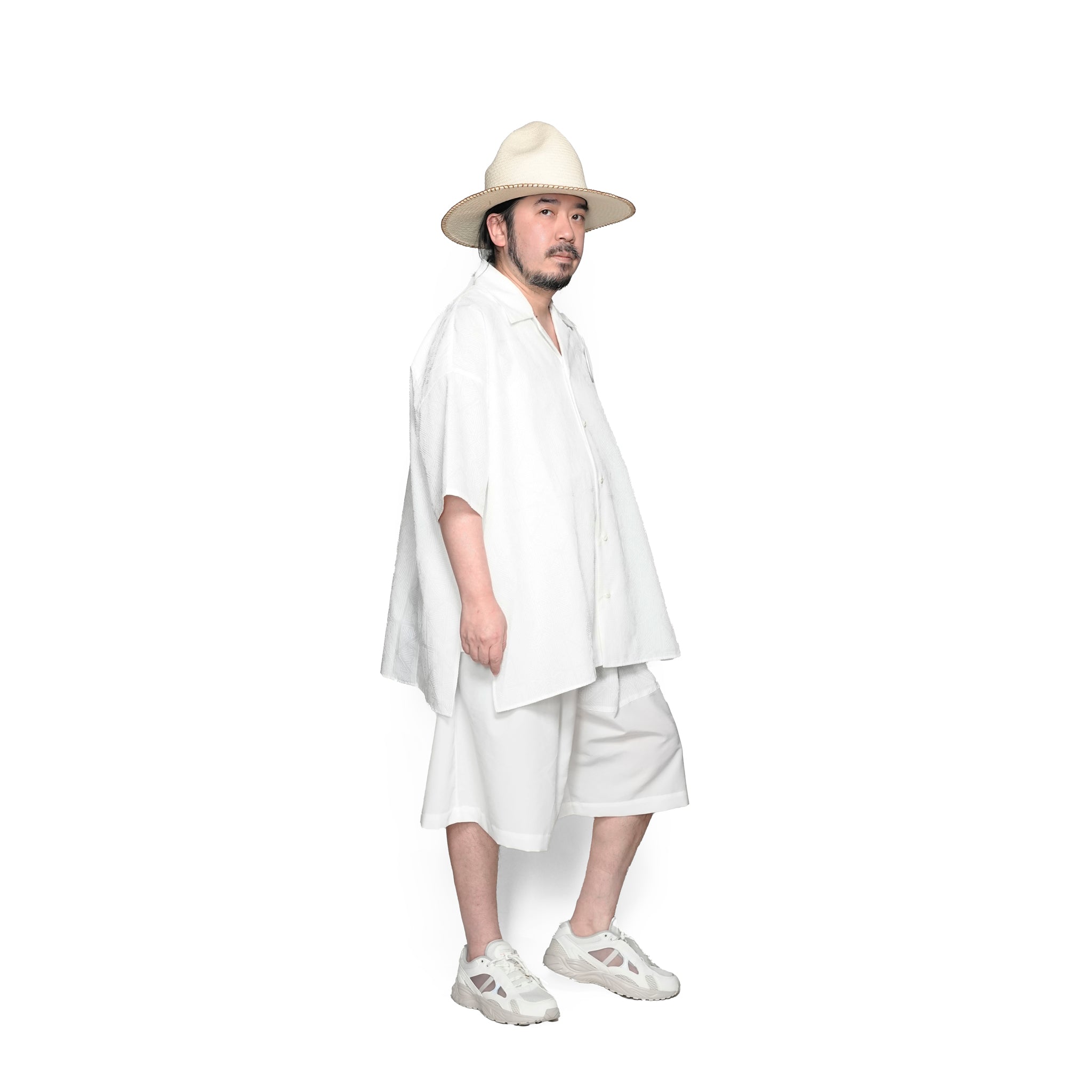 SF25SS-08_White | Stone Yard Floc Shirt | Color:White【STOF_ストフ】【archive】
