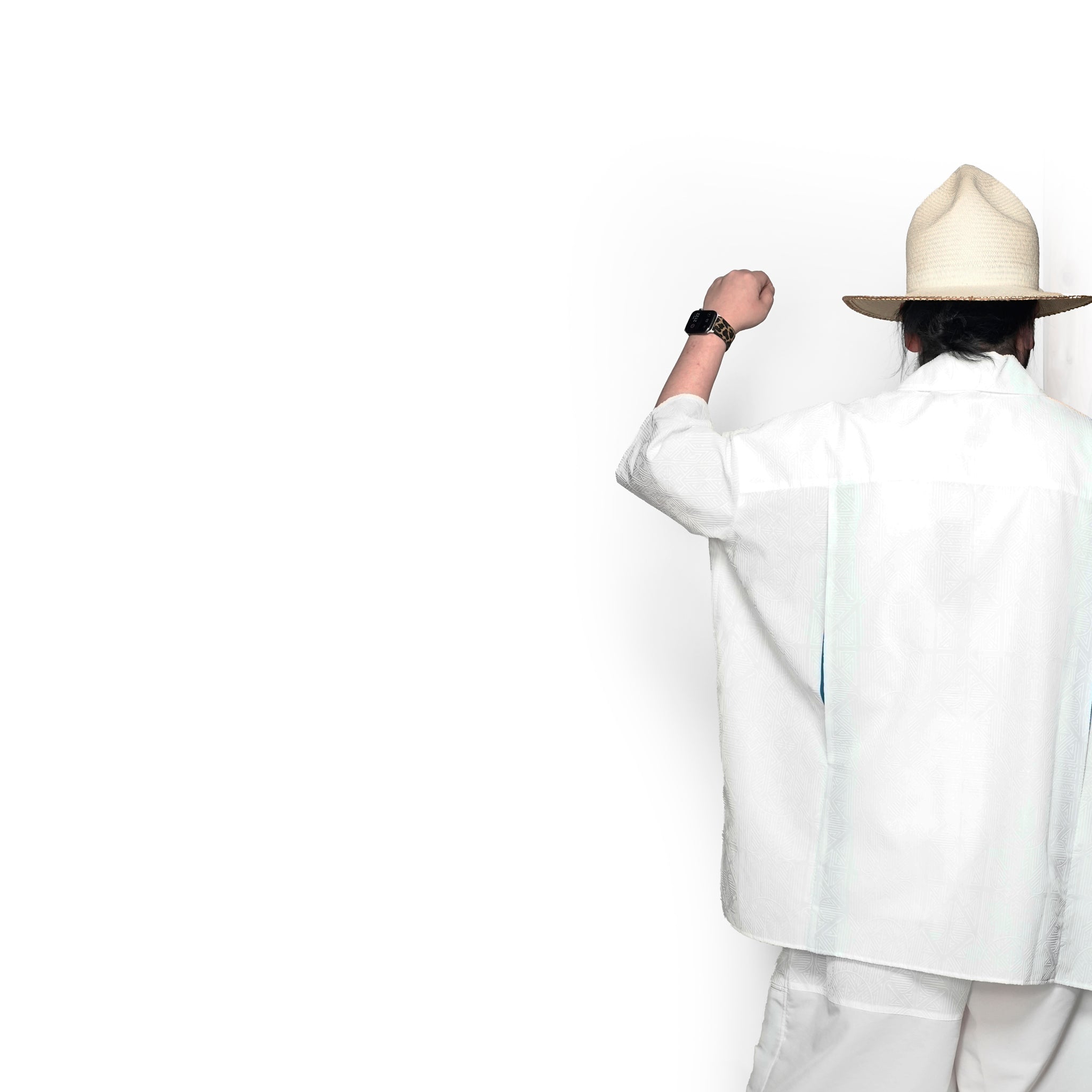 SF25SS-08_White | Stone Yard Floc Shirt | Color:White【STOF_ストフ】【archive】