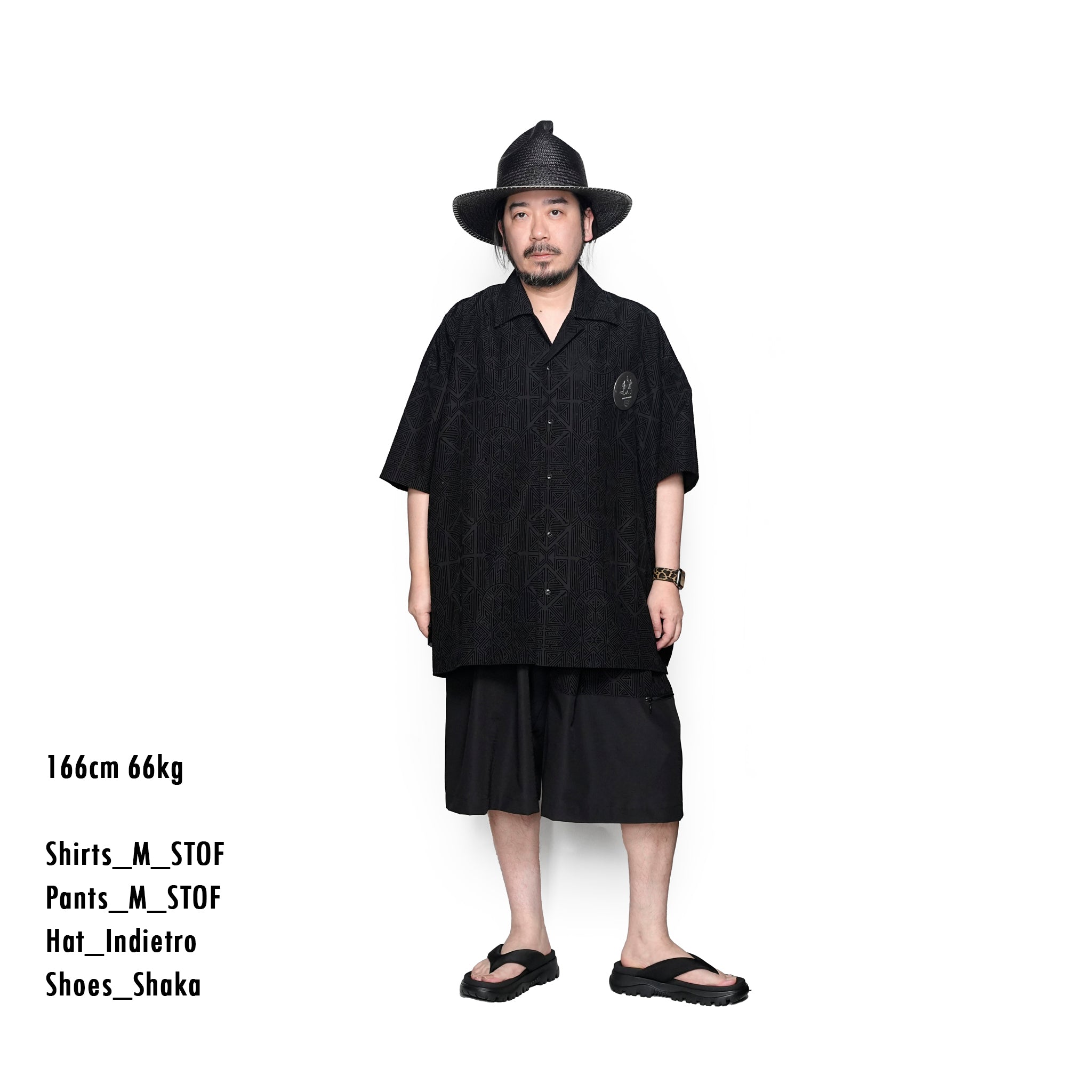 SF25SS-11_Black | Stone Yard Floc Wide Shorts | Color:Black【STOF_ストフ】【archive】