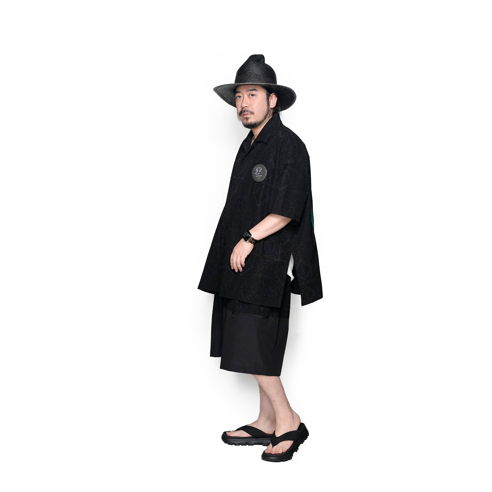 SF25SS-08_Black | Stone Yard Floc Shirt | Color:Black【STOF_ストフ】【archive】