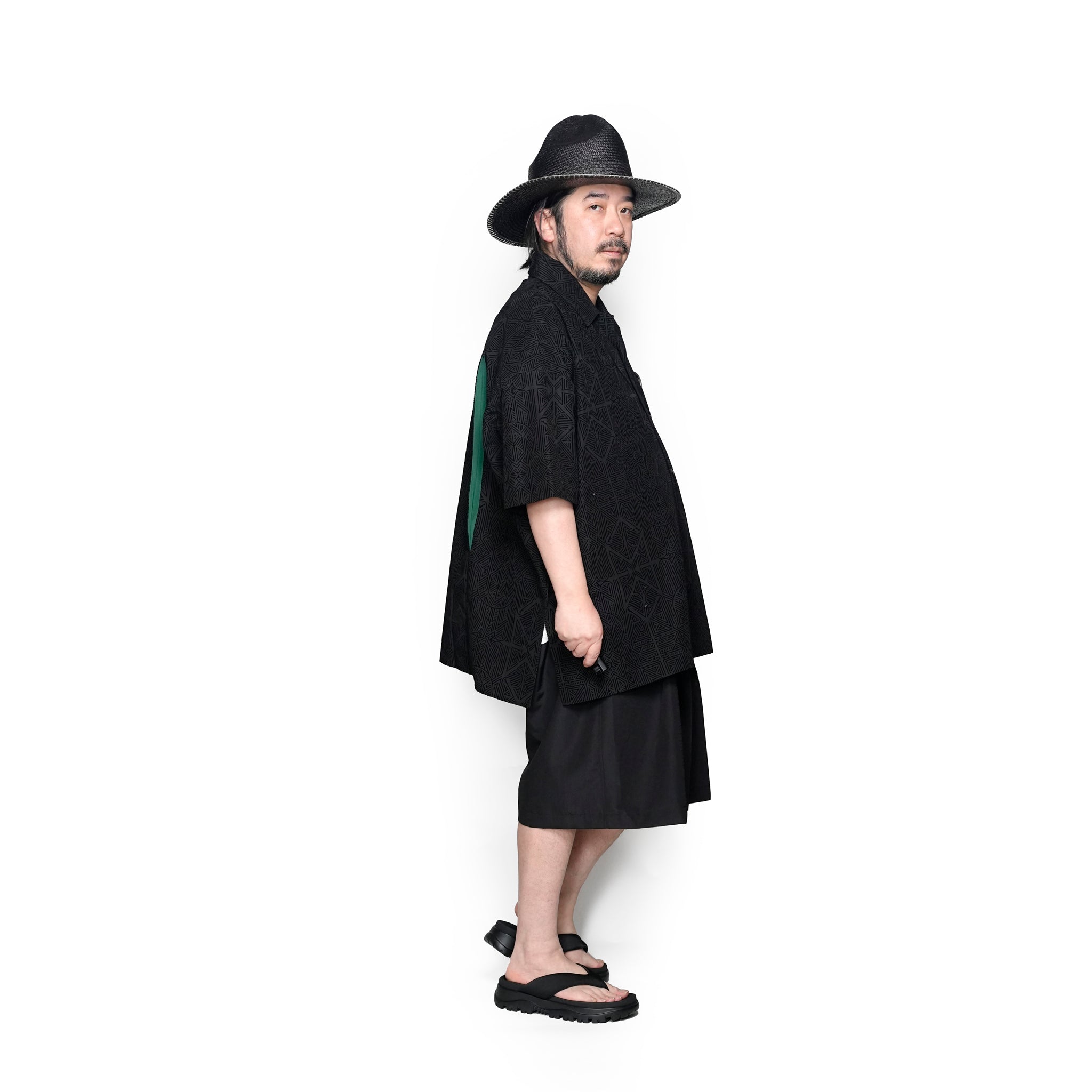 SF25SS-08_Black | Stone Yard Floc Shirt | Color:Black【STOF_ストフ】【archive】