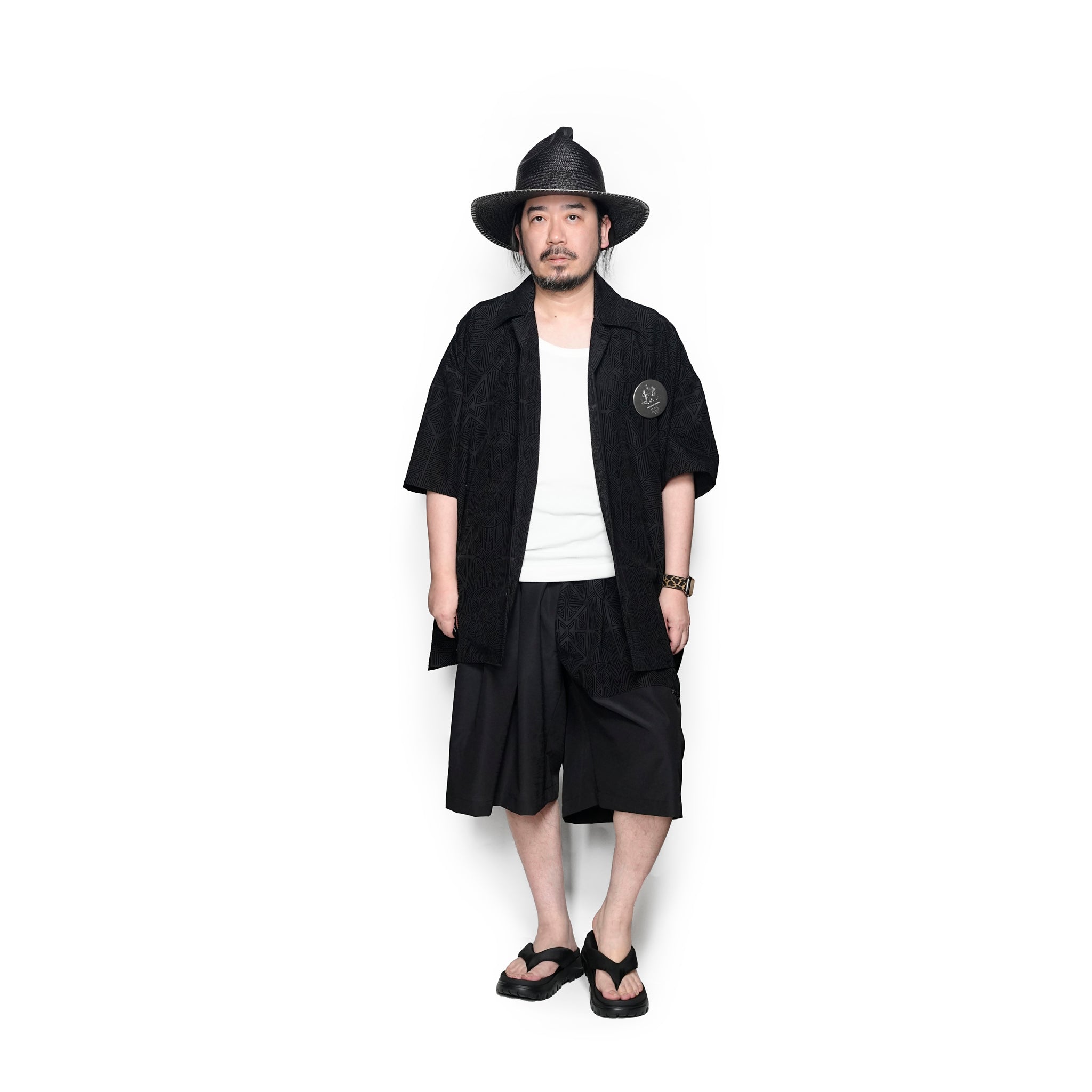 SF25SS-08_Black | Stone Yard Floc Shirt | Color:Black【STOF_ストフ】【archive】