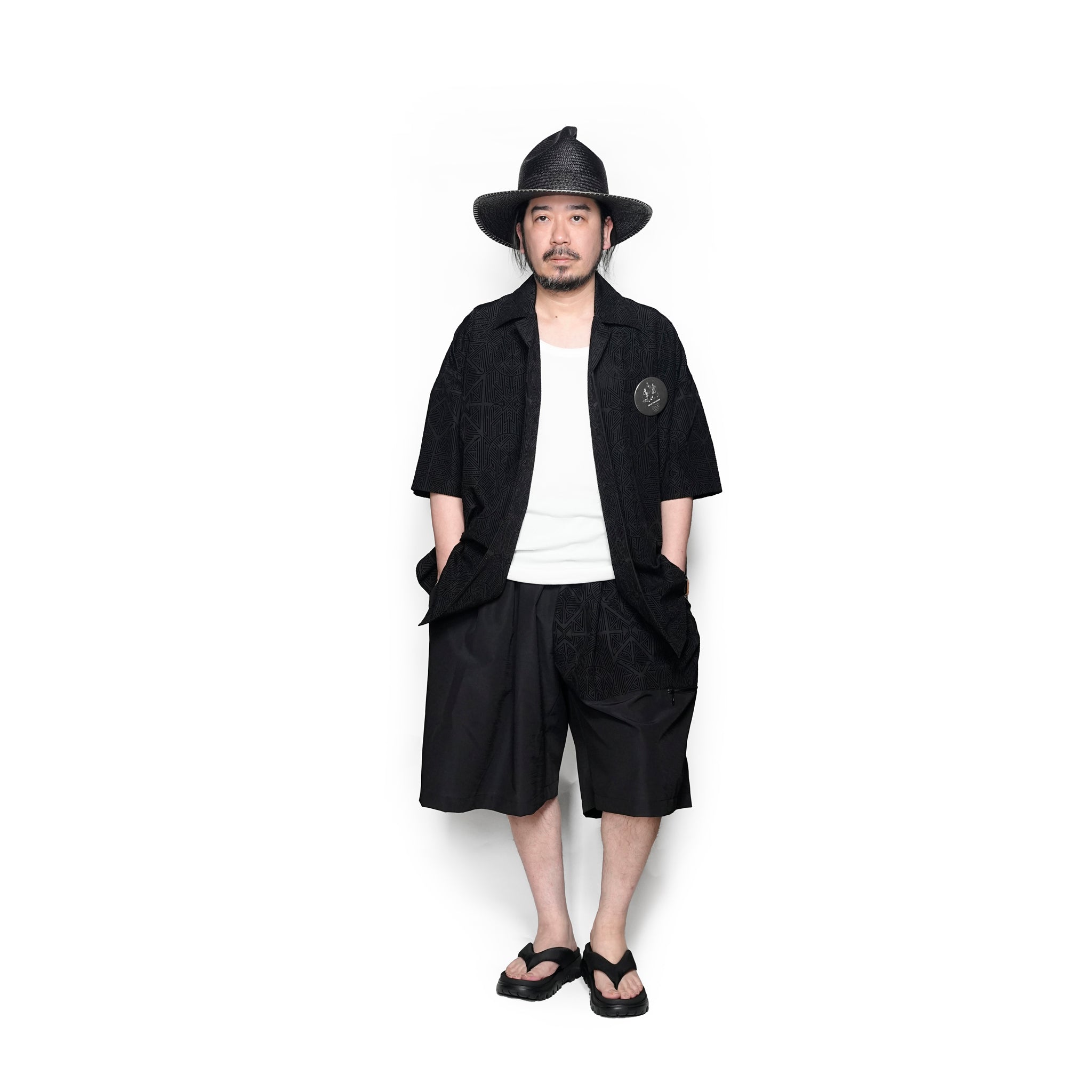 SF25SS-08_Black | Stone Yard Floc Shirt | Color:Black【STOF_ストフ】【archive】
