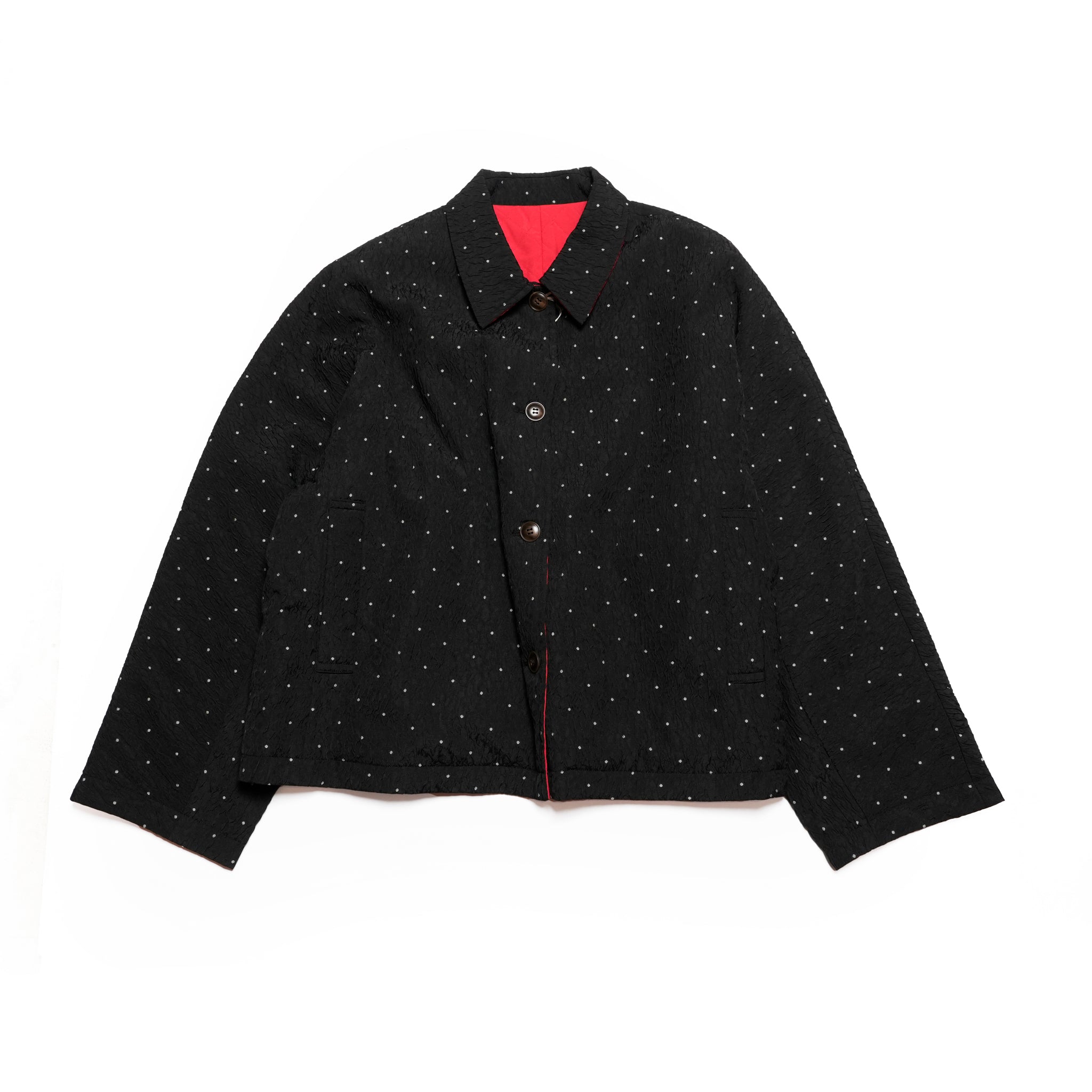 dot reversible quilt jacket | Color_Black | No_wht25fjk4051_bk【WHYTO_ホワイト】