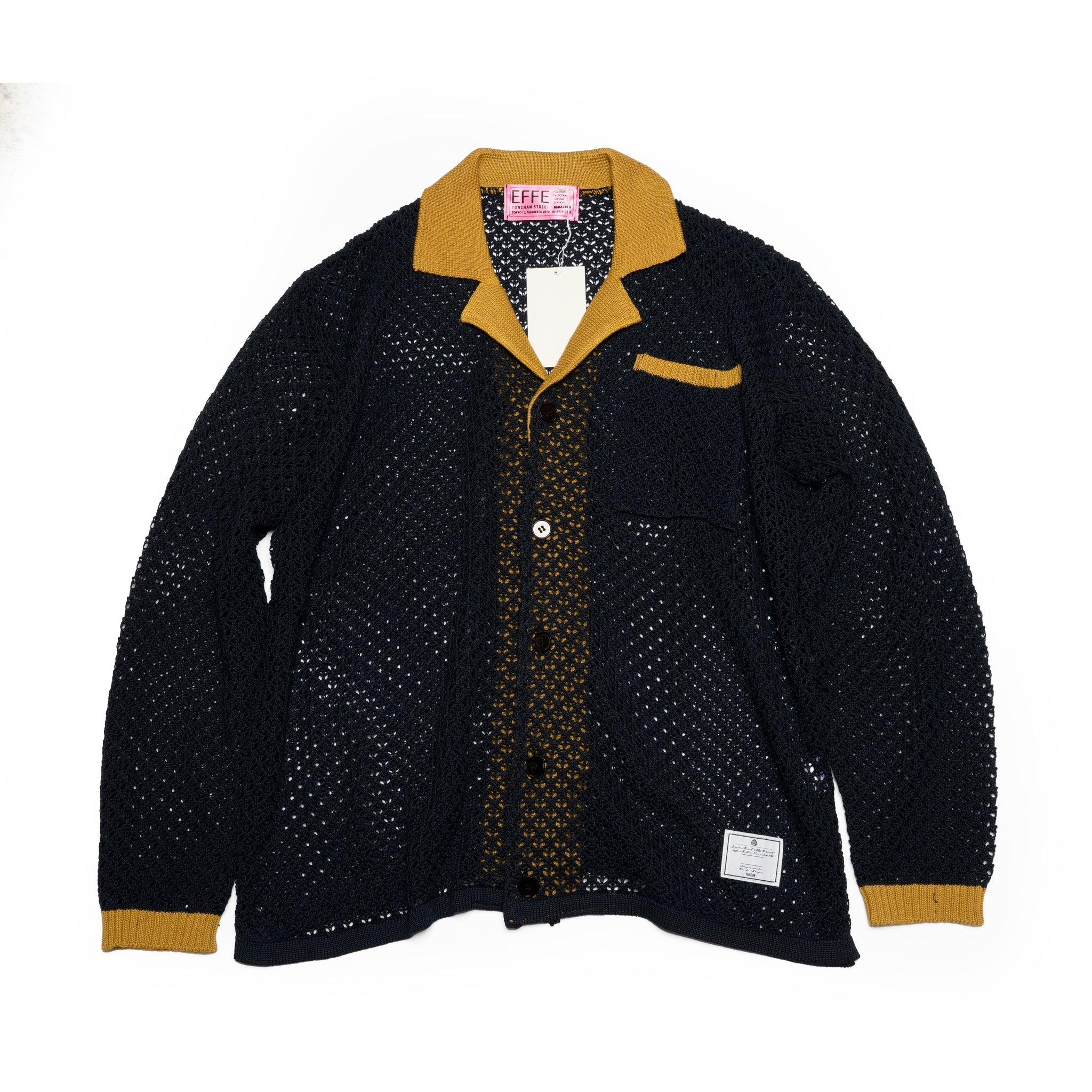 efmm-17_Blacknavy | Net Knit Shirts | Color:Blacknavy【EFFECTEN_エフェクテン】【archive】