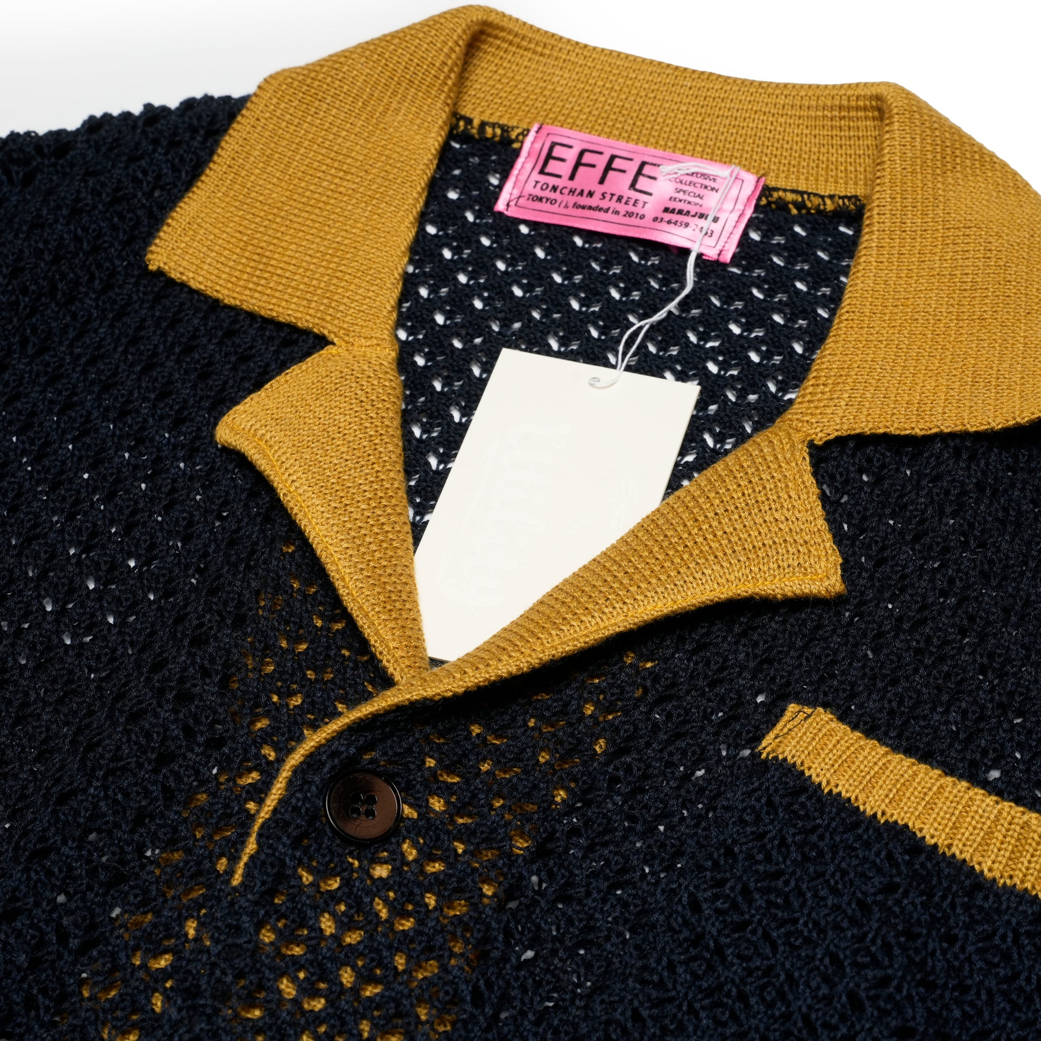 efmm-17_Blacknavy | Net Knit Shirts | Color:Blacknavy【EFFECTEN_エフェクテン】【archive】