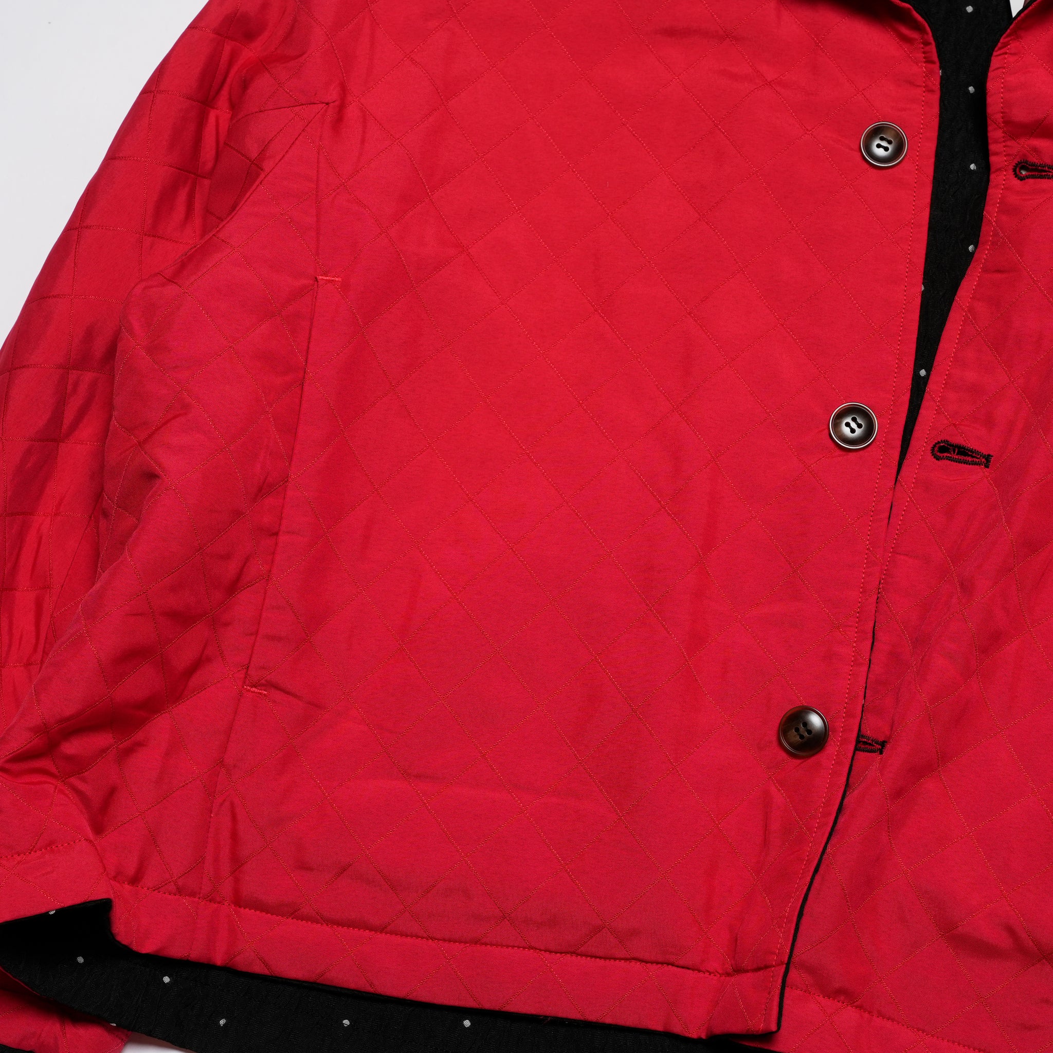 dot reversible quilt jacket | Color_Black | No_wht25fjk4051_bk【WHYTO_ホワイト】