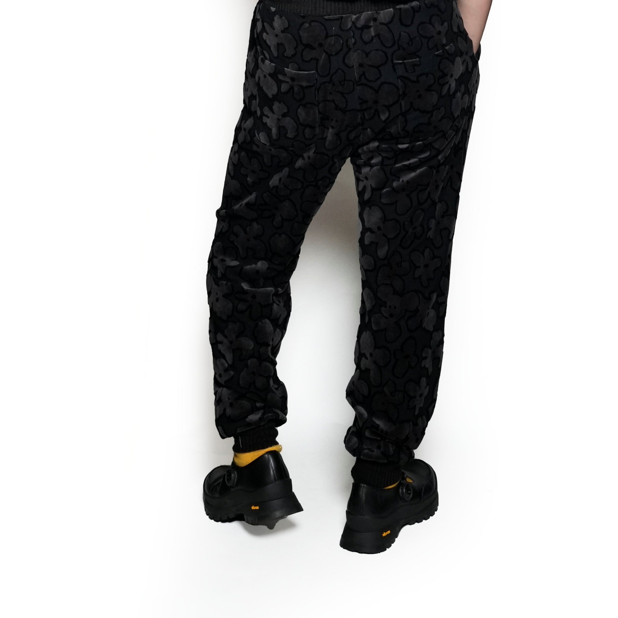 BSD24AW-17_VELOR BK | Flowers JQ Pants | Color:Velor Bk【BEDSIDEDRAMA_ベッドサイドドラマ】【archive】