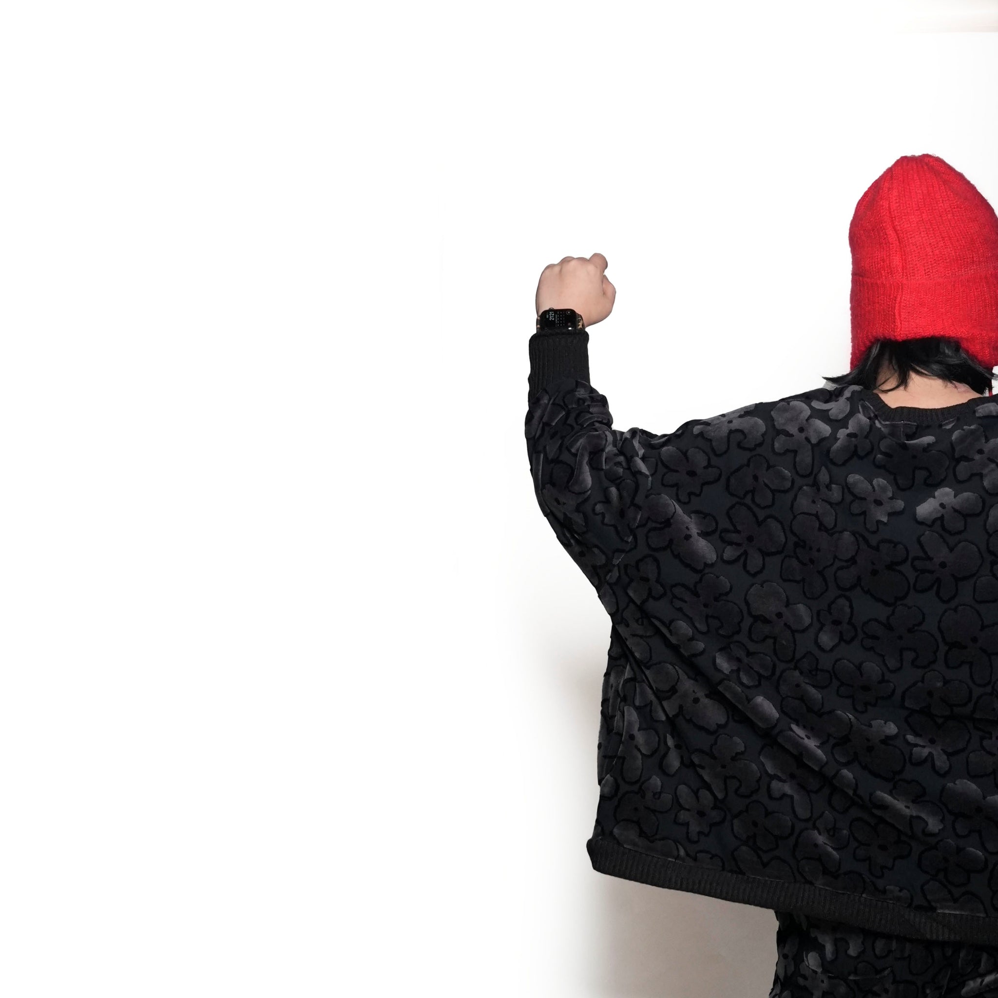 BSD24AW-17_VELOR BK | Flowers JQ Pants | Color:Velor Bk【BEDSIDEDRAMA_ベッドサイドドラマ】【archive】