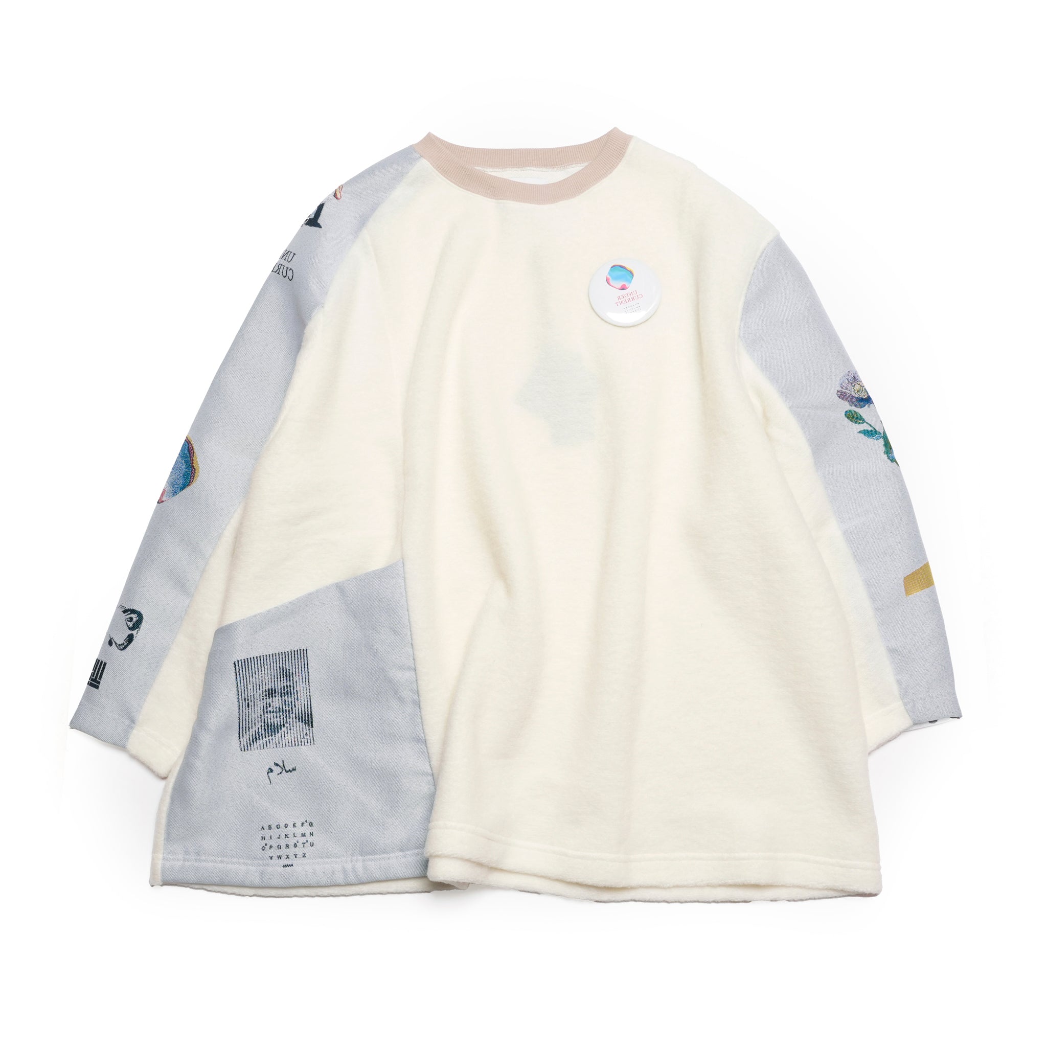 FLAGMENTS MIX PULLOVER | Color_White | No_sf25aw-17_white【STOF_ストフ】
