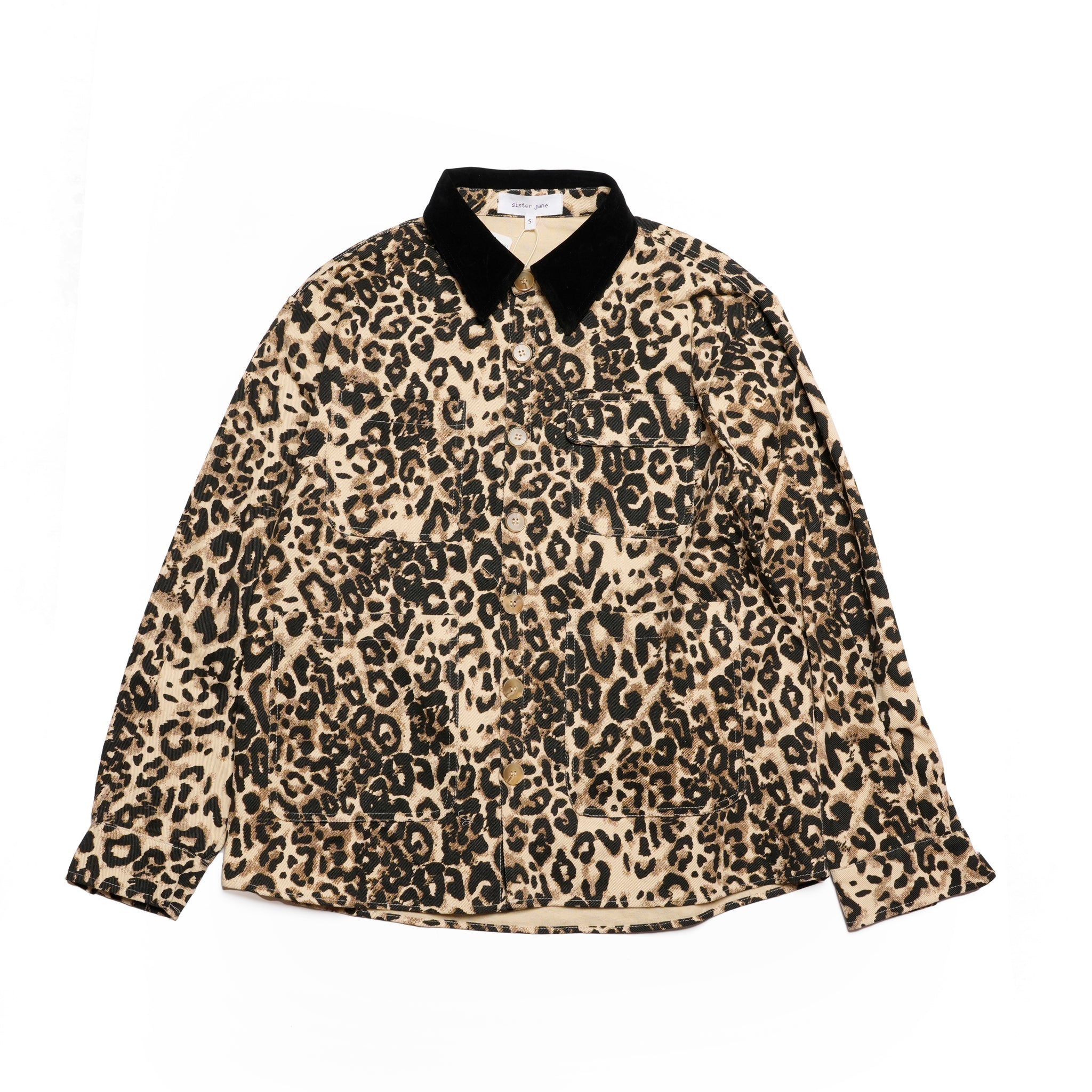 Conrad Leopard Worker Jacket | Color_Tan | No_32SM02JKM063TAN_TAN【SISTER JANE_シスタージェーン】