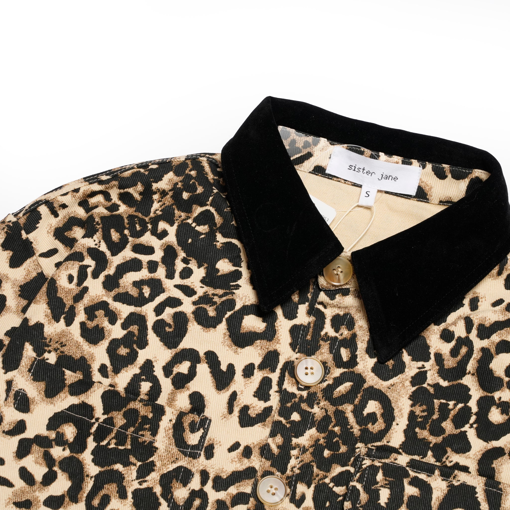 Conrad Leopard Worker Jacket | Color_Tan | No_32SM02JKM063TAN_TAN【SISTER JANE_シスタージェーン】